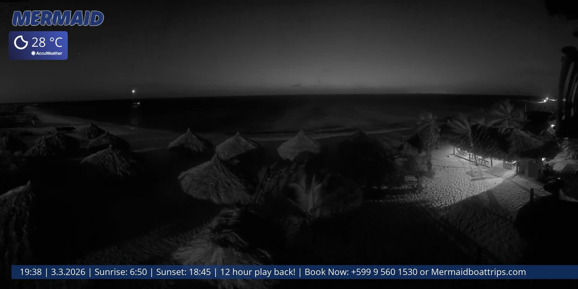 Carribean, Klein Curaçao Beach Mermaid Boat Trips Live Cam - Klein Island, Curacao, Netherland