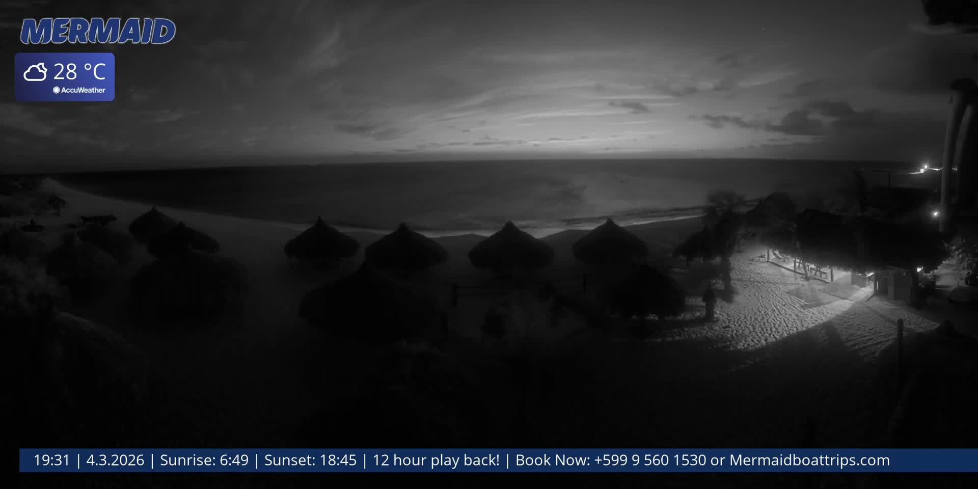 Carribean, Klein Curaçao Beach Mermaid Boat Trips Live Cam - Klein Island, Curacao, Netherland