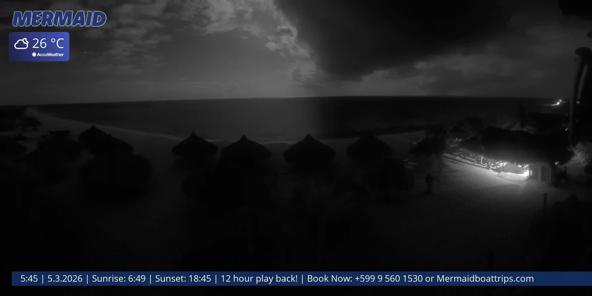 Carribean, Klein Curaçao Beach Mermaid Boat Trips Live Cam - Klein Island, Curacao, Netherland