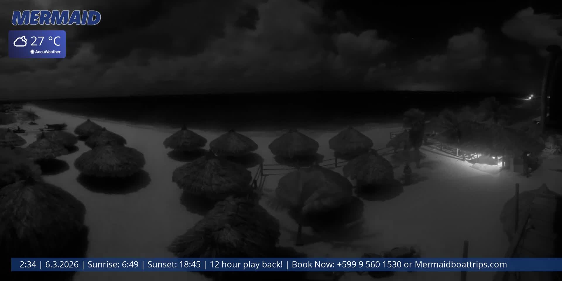 Carribean, Klein Curaçao Beach Mermaid Boat Trips Live Cam - Klein Island, Curacao, Netherland