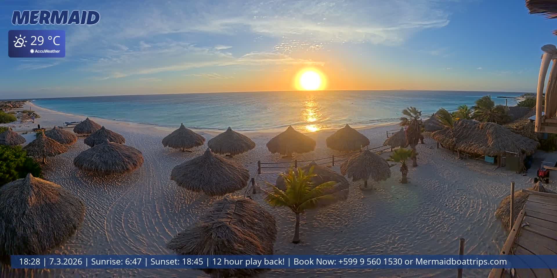 Carribean, Klein Curaçao Beach Mermaid Boat Trips Live Cam - Klein Island, Curacao, Netherland