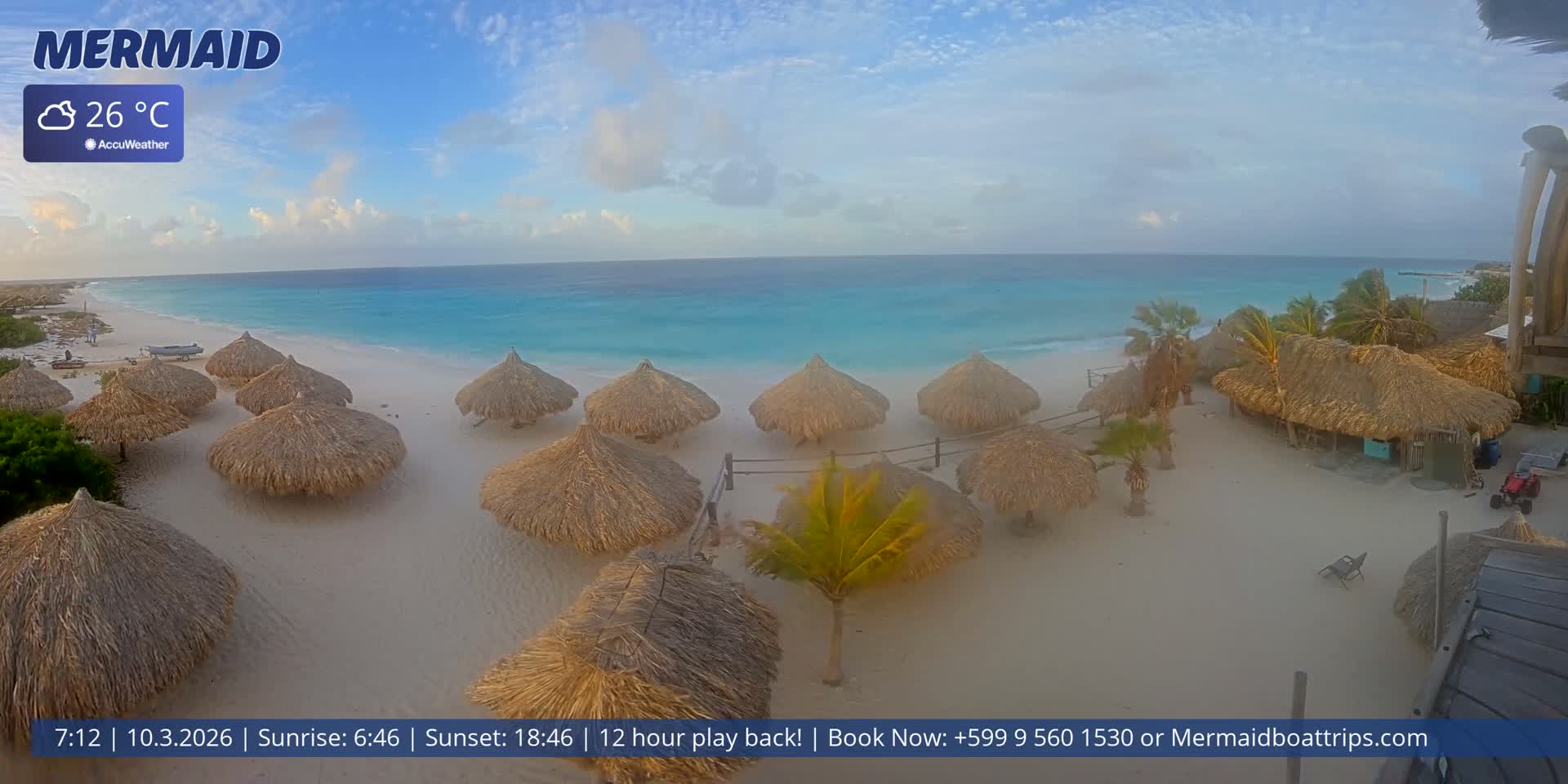 Carribean, Klein Curaçao Beach Mermaid Boat Trips Live Cam - Klein Island, Curacao, Netherland