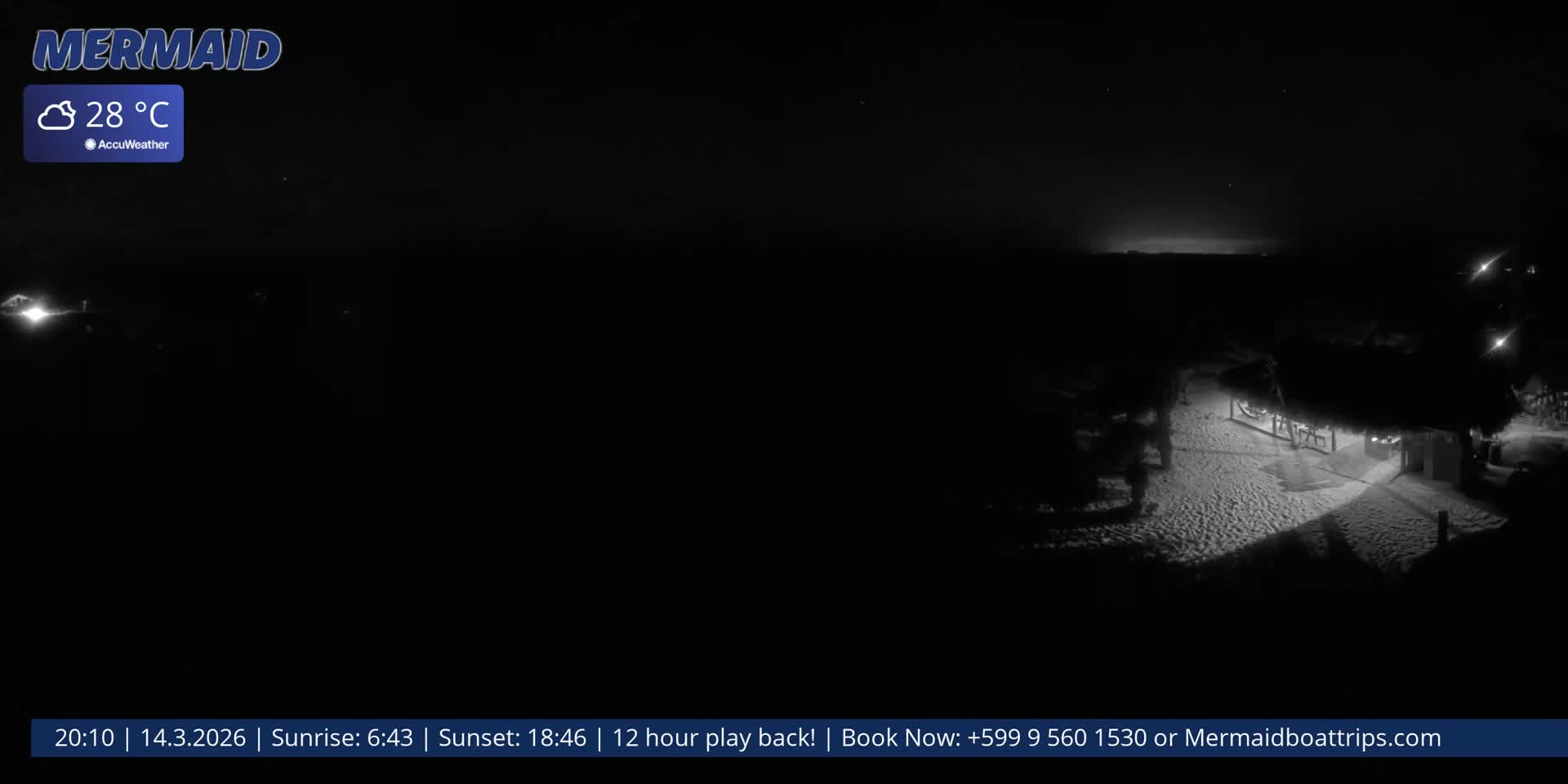 Carribean, Klein Curaçao Beach Mermaid Boat Trips Live Cam - Klein Island, Curacao, Netherland