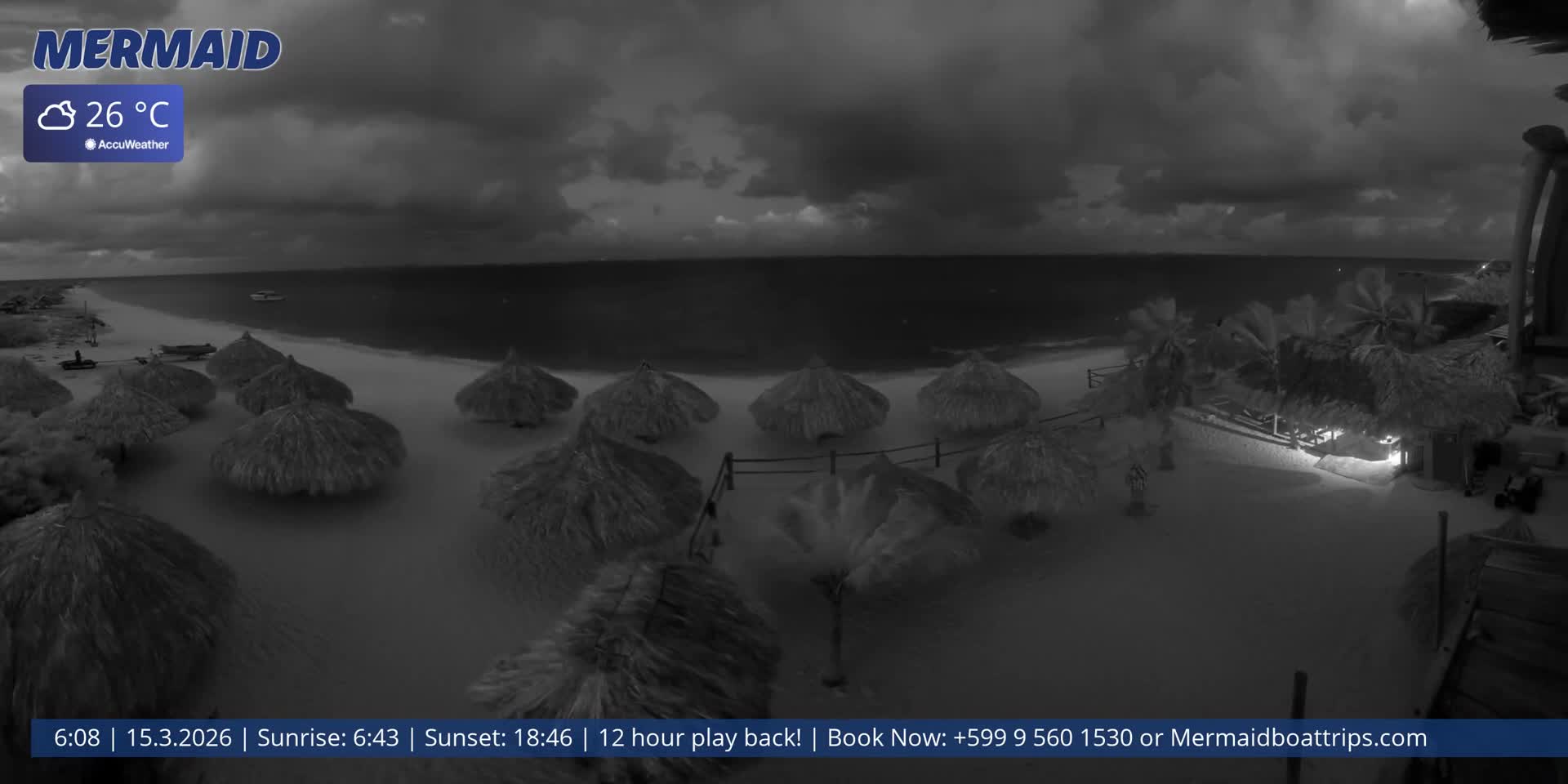 Carribean, Klein Curaçao Beach Mermaid Boat Trips Live Cam - Klein Island, Curacao, Netherland