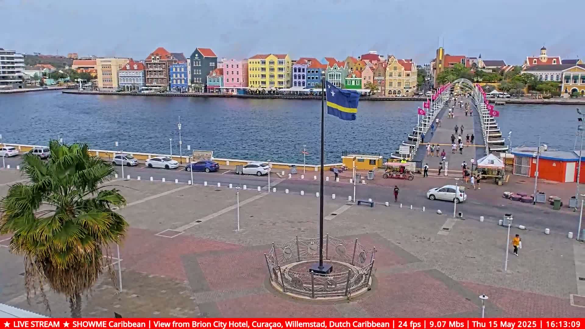 Willemstad City & The  Old Swinging  Bridge/ Queen Emma Bridge Live Cam -  Willemstad, Curacao, Netherland