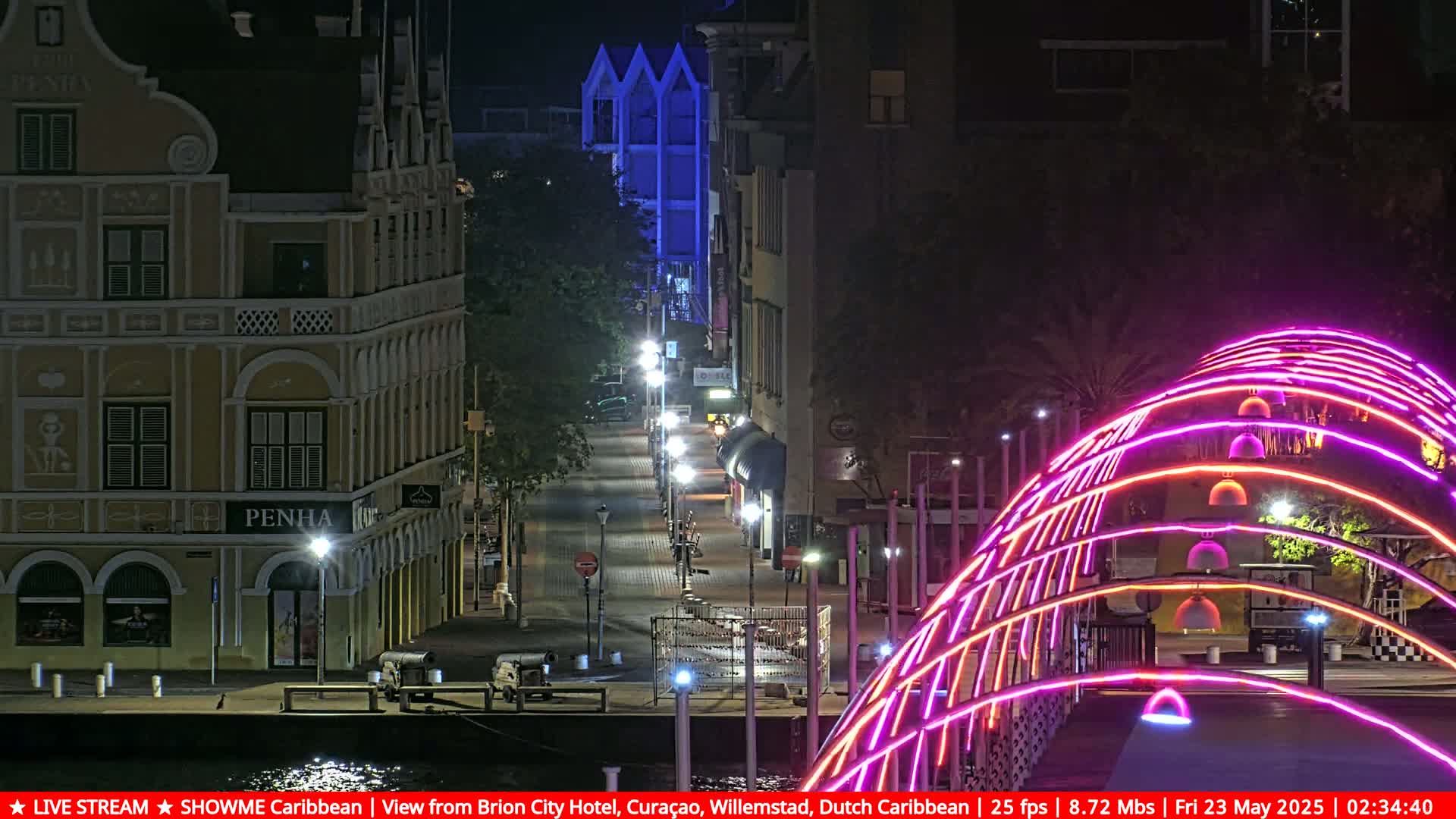 Willemstad City & The  Old Swinging  Bridge/ Queen Emma Bridge Live Cam -  Willemstad, Curacao, Netherland