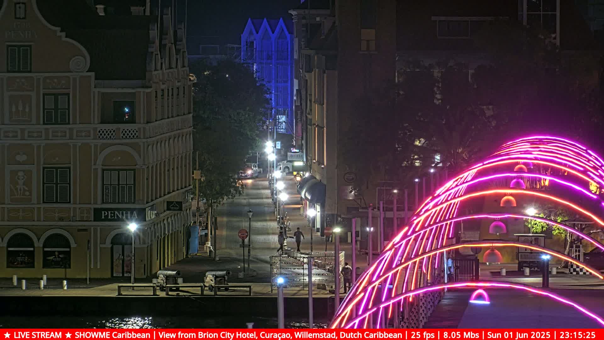 Willemstad City & The  Old Swinging  Bridge/ Queen Emma Bridge Live Cam -  Willemstad, Curacao, Netherland