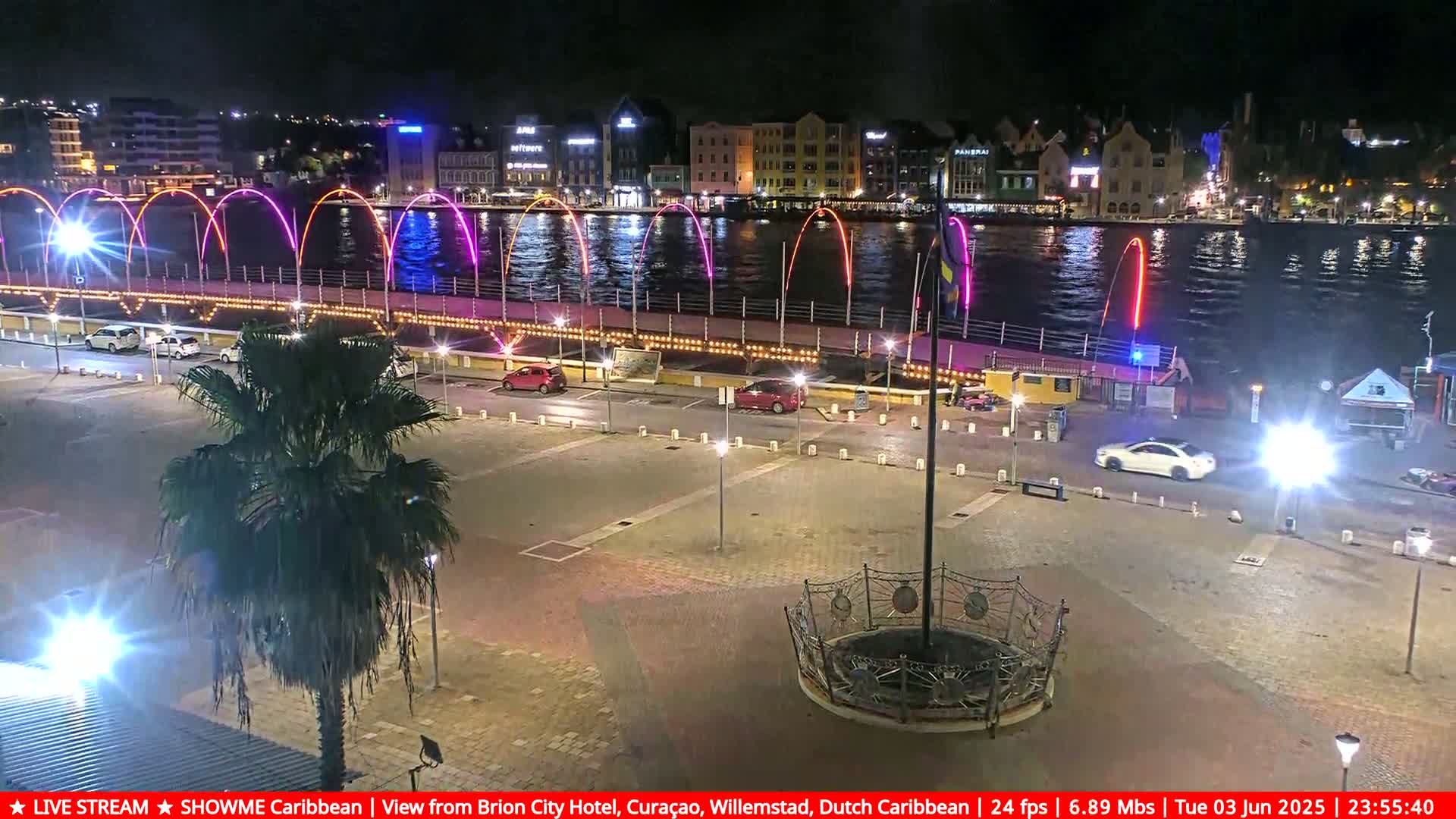 Willemstad City & The  Old Swinging  Bridge/ Queen Emma Bridge Live Cam -  Willemstad, Curacao, Netherland