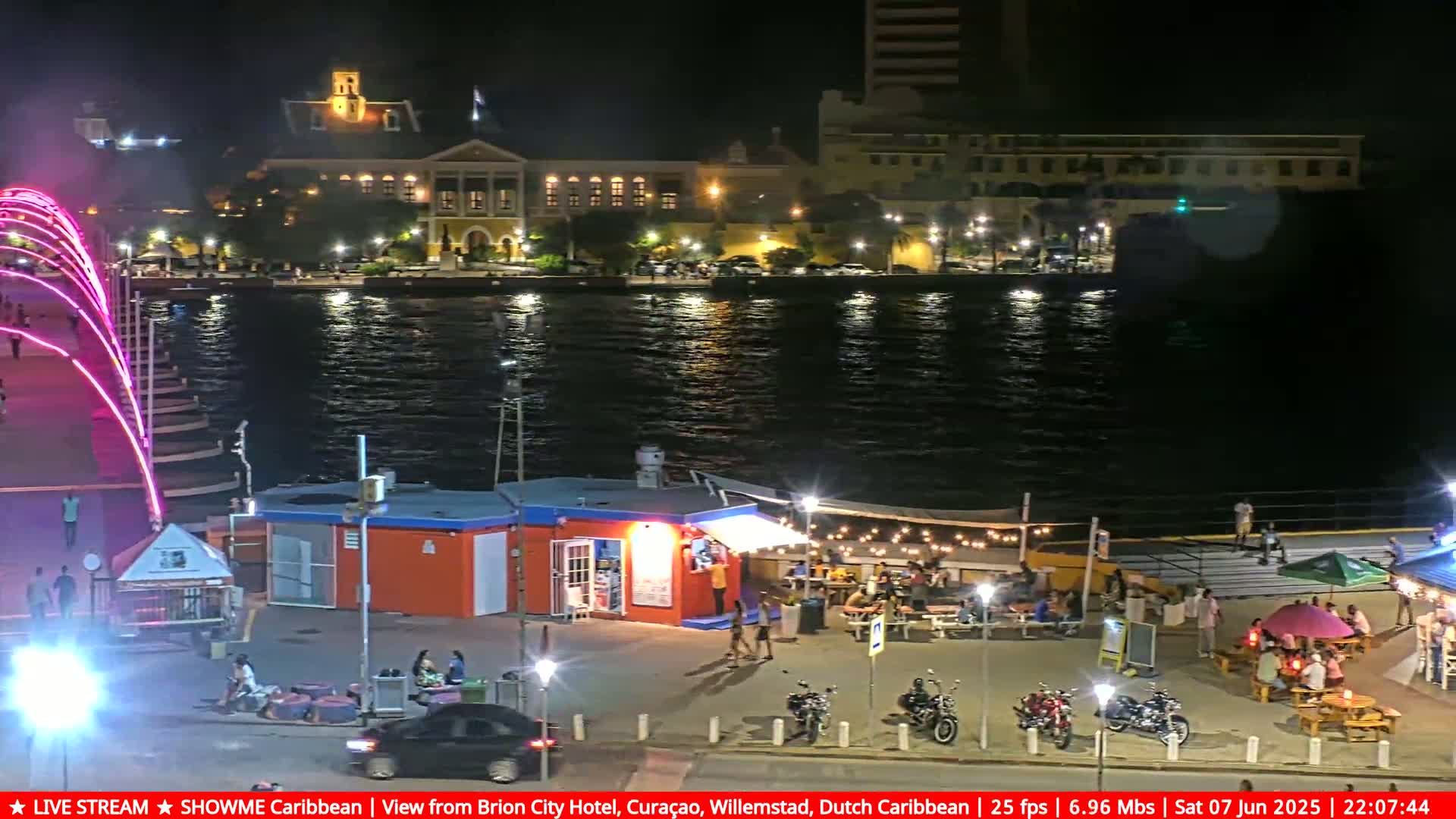Willemstad City & The  Old Swinging  Bridge/ Queen Emma Bridge Live Cam -  Willemstad, Curacao, Netherland