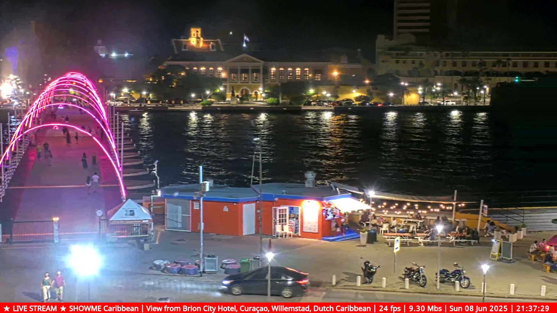 Willemstad City & The  Old Swinging  Bridge/ Queen Emma Bridge Live Cam -  Willemstad, Curacao, Netherland