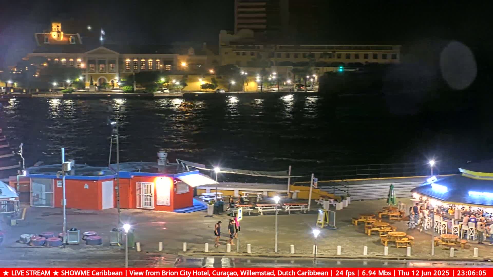 Willemstad City & The  Old Swinging  Bridge/ Queen Emma Bridge Live Cam -  Willemstad, Curacao, Netherland