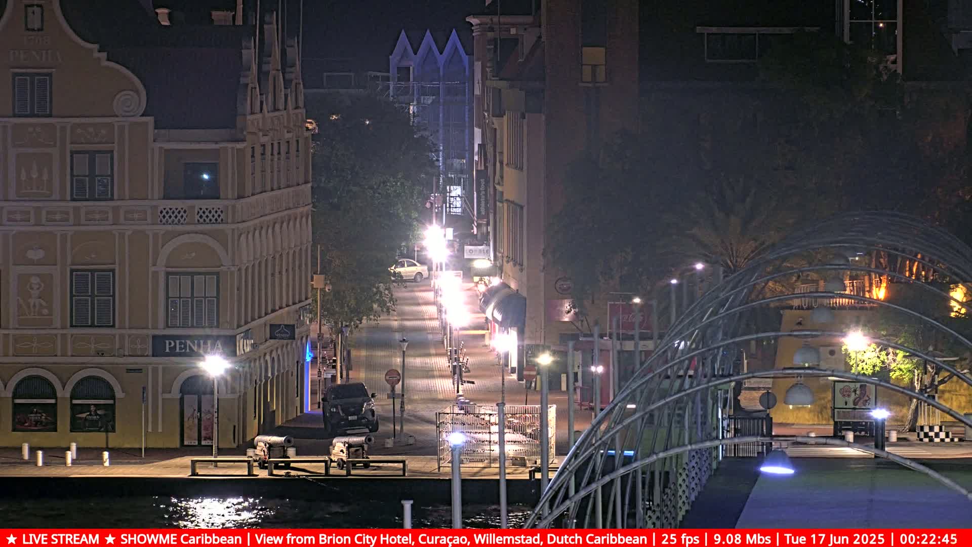 Willemstad City & The  Old Swinging  Bridge/ Queen Emma Bridge Live Cam -  Willemstad, Curacao, Netherland