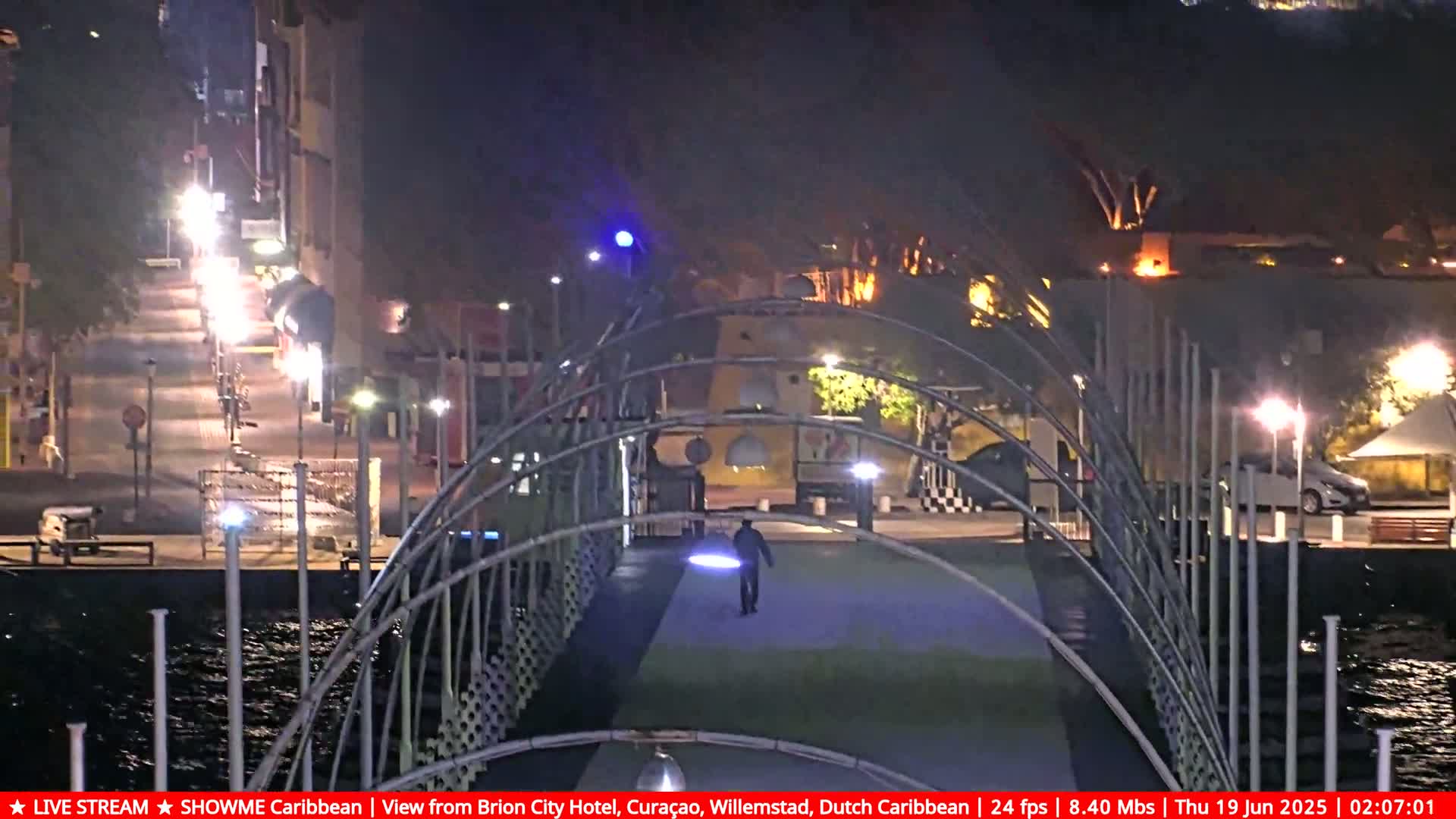 Willemstad City & The  Old Swinging  Bridge/ Queen Emma Bridge Live Cam -  Willemstad, Curacao, Netherland
