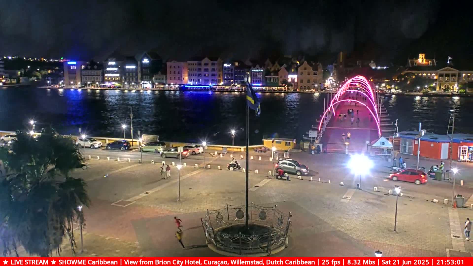 Willemstad City & The  Old Swinging  Bridge/ Queen Emma Bridge Live Cam -  Willemstad, Curacao, Netherland