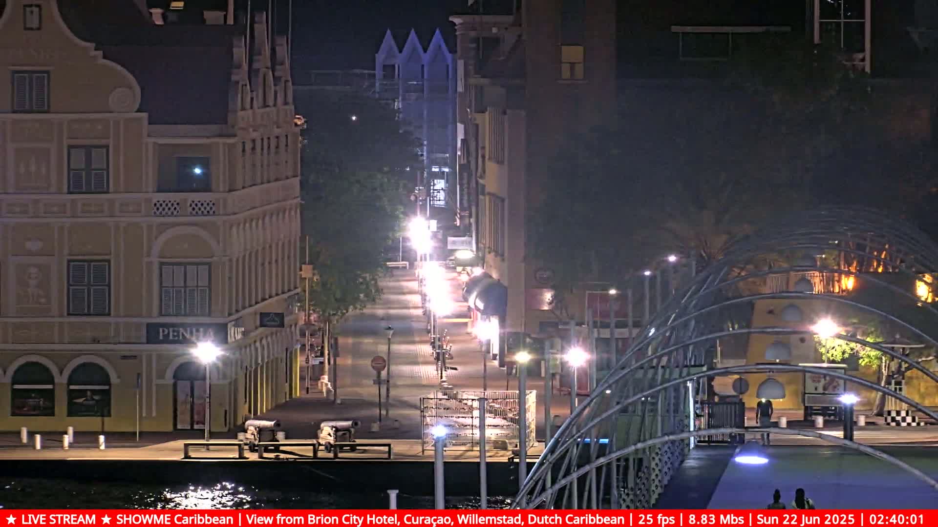 Willemstad City & The  Old Swinging  Bridge/ Queen Emma Bridge Live Cam -  Willemstad, Curacao, Netherland