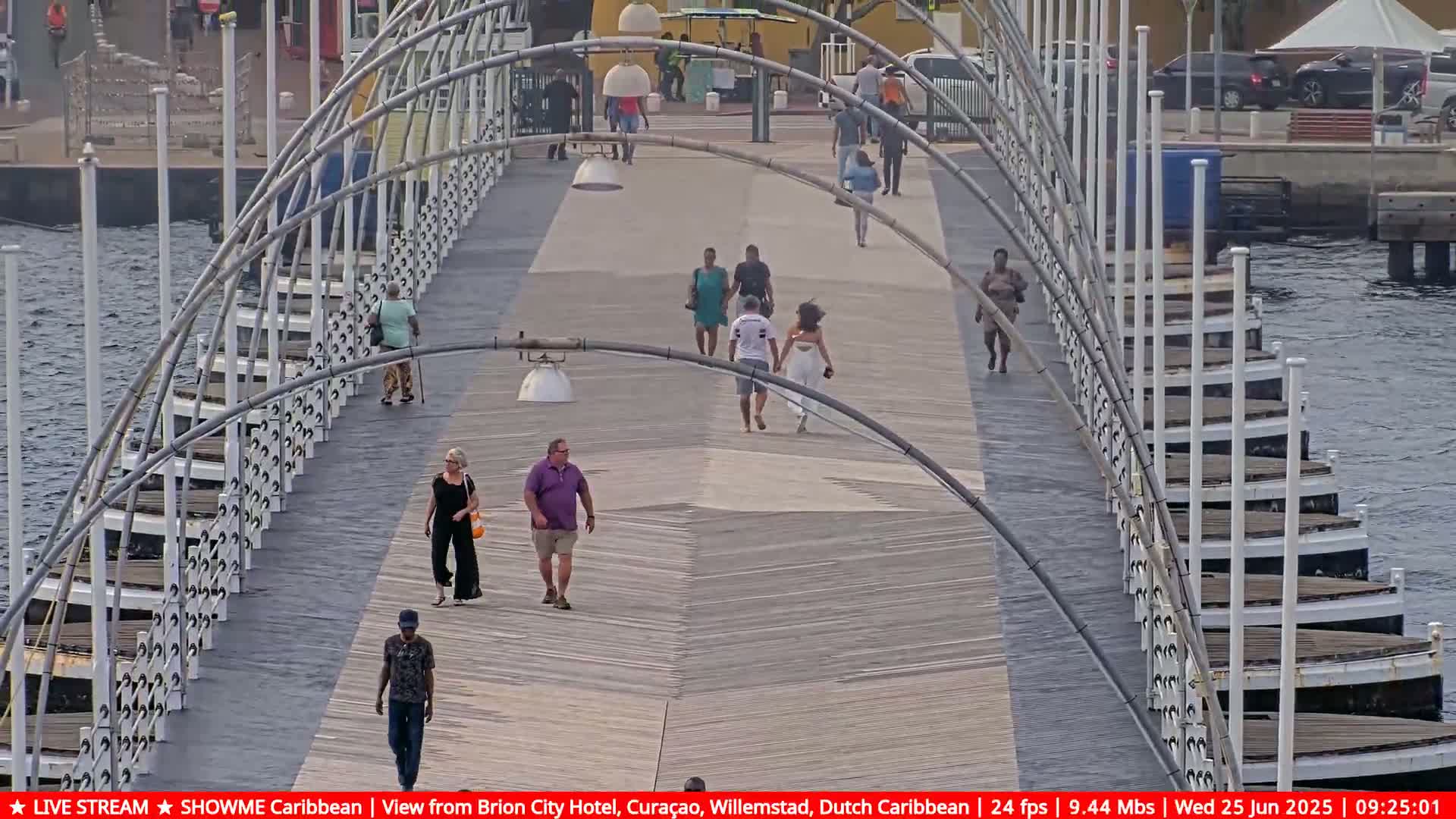Willemstad City & The  Old Swinging  Bridge/ Queen Emma Bridge Live Cam -  Willemstad, Curacao, Netherland