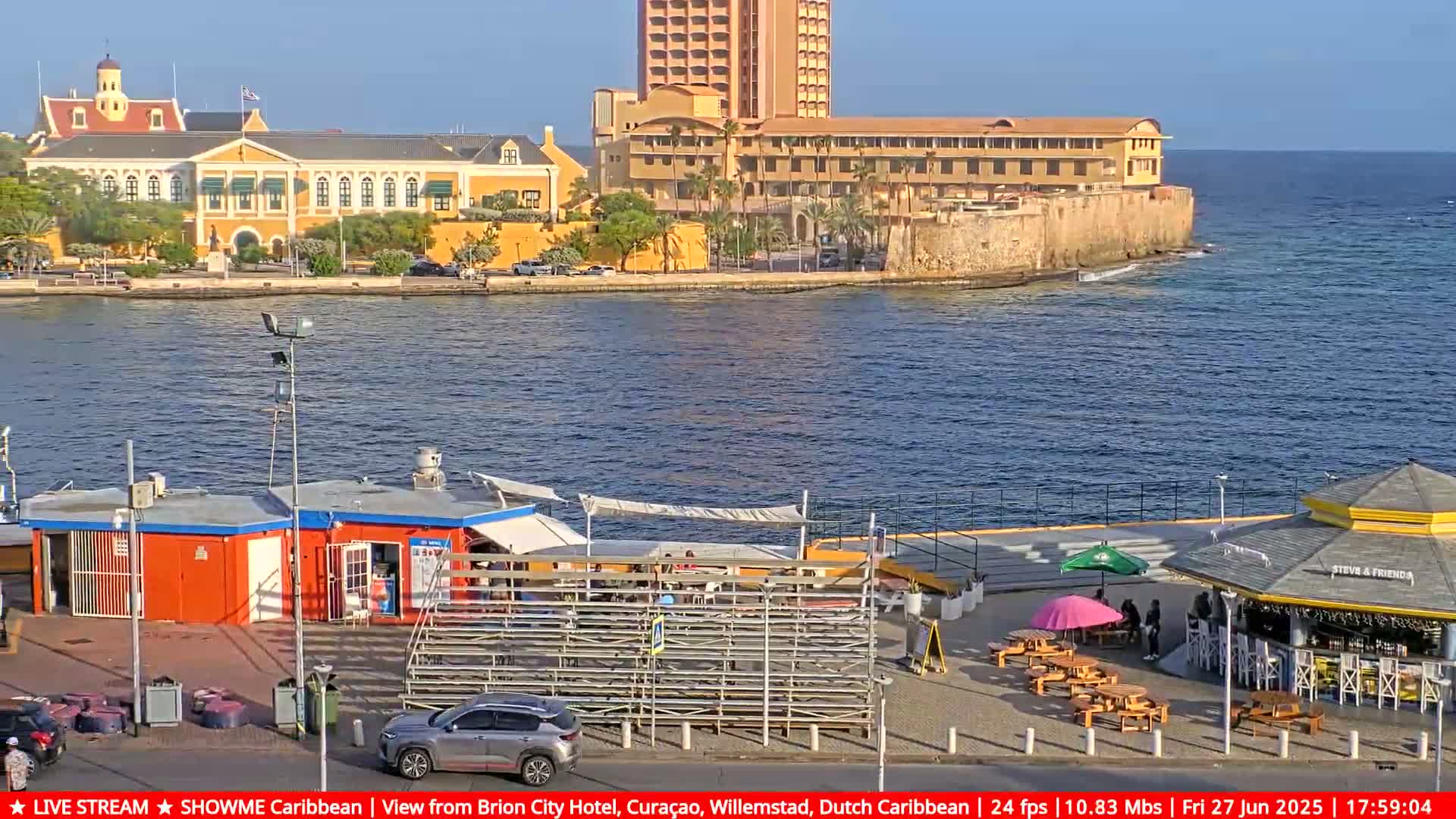 Willemstad City & The  Old Swinging  Bridge/ Queen Emma Bridge Live Cam -  Willemstad, Curacao, Netherland