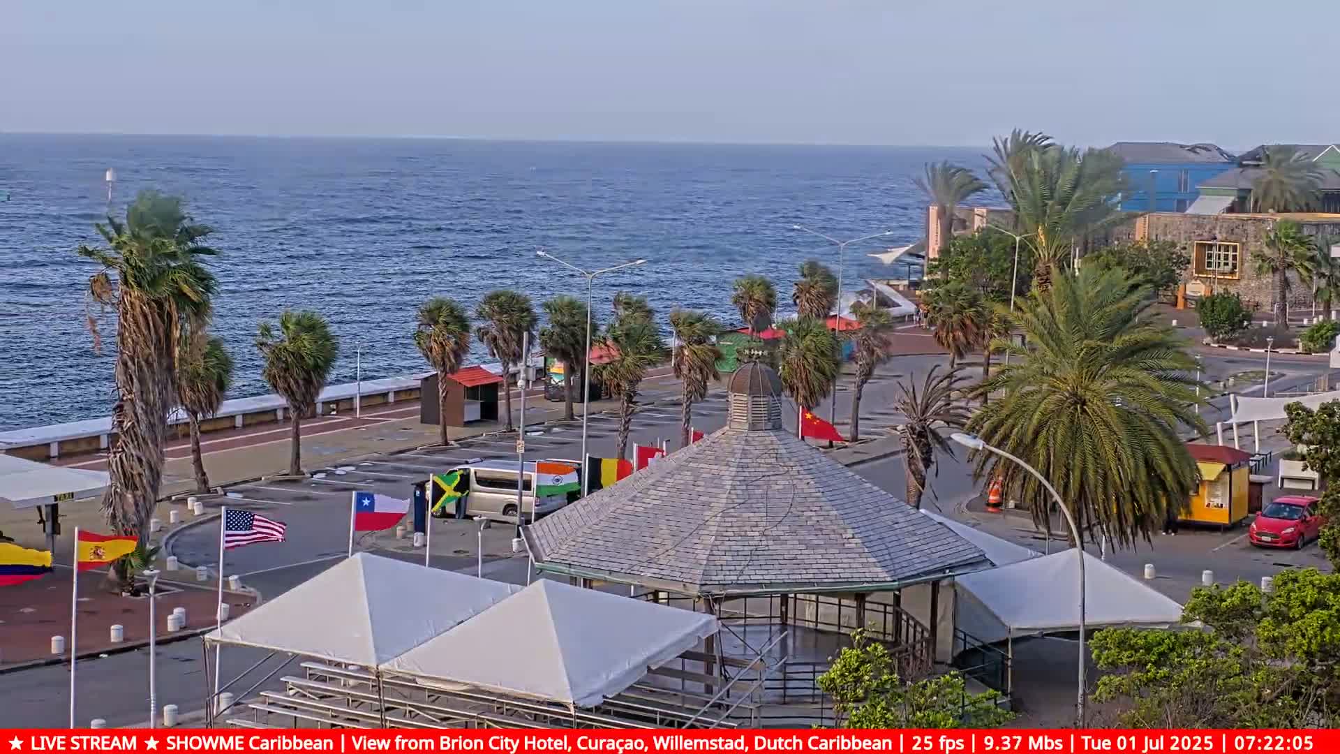 Willemstad City & The  Old Swinging  Bridge/ Queen Emma Bridge Live Cam -  Willemstad, Curacao, Netherland