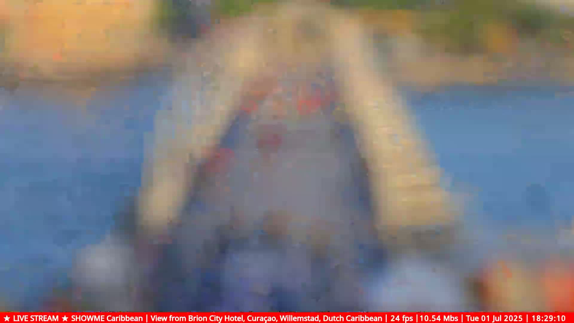 Willemstad City & The  Old Swinging  Bridge/ Queen Emma Bridge Live Cam -  Willemstad, Curacao, Netherland