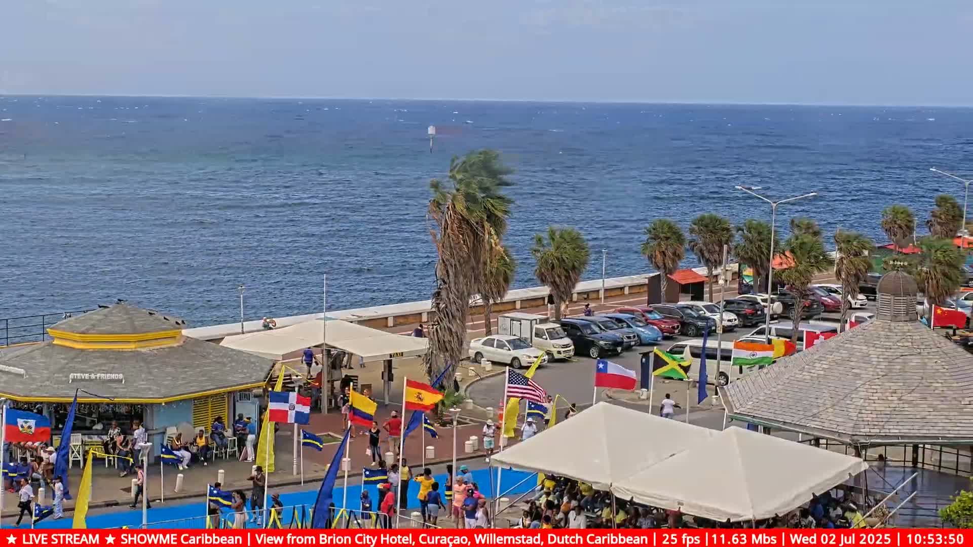 Willemstad City & The  Old Swinging  Bridge/ Queen Emma Bridge Live Cam -  Willemstad, Curacao, Netherland