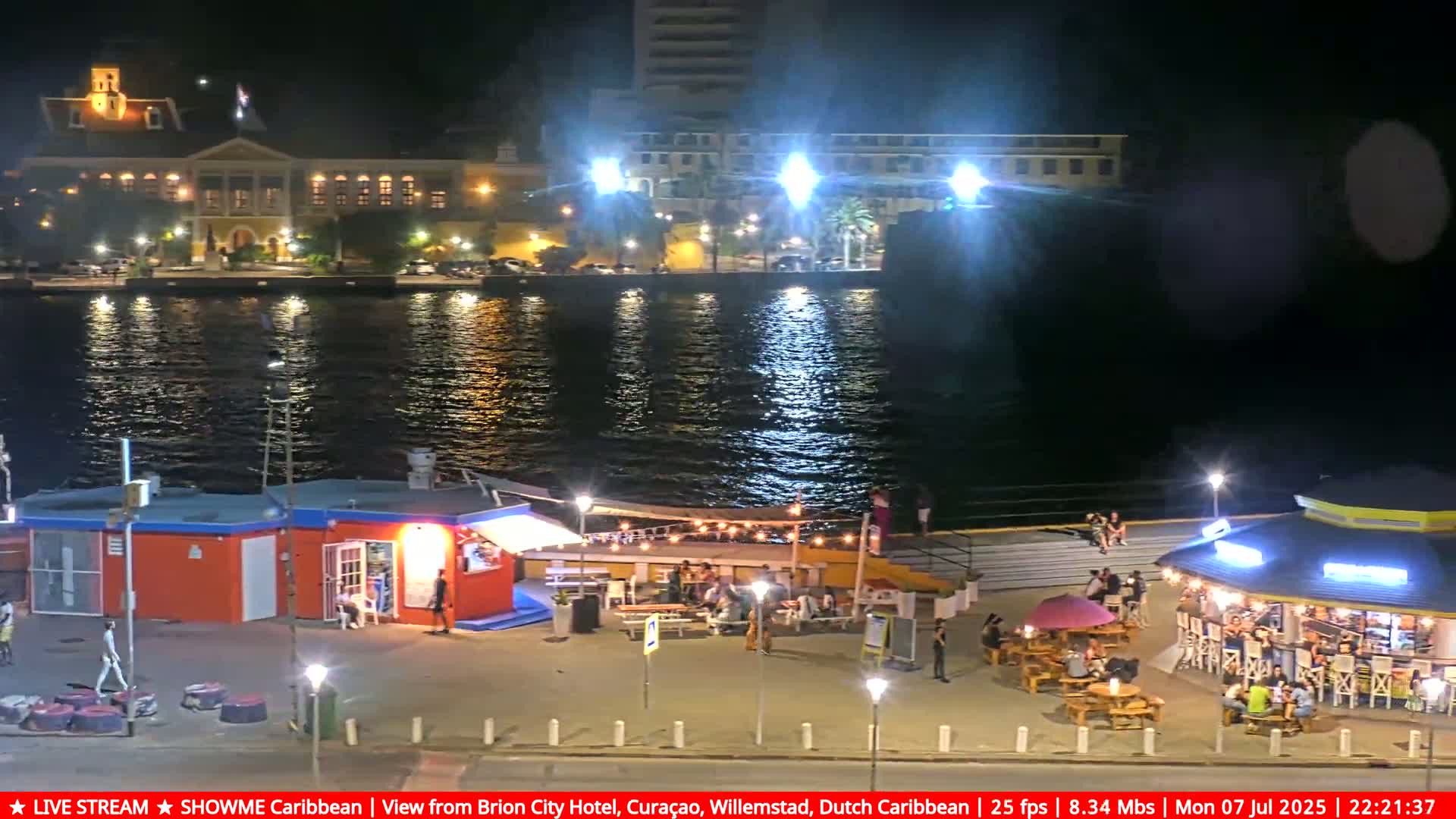 Willemstad City & The  Old Swinging  Bridge/ Queen Emma Bridge Live Cam -  Willemstad, Curacao, Netherland