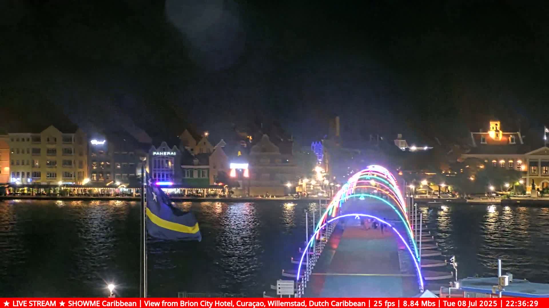 Willemstad City & The  Old Swinging  Bridge/ Queen Emma Bridge Live Cam -  Willemstad, Curacao, Netherland