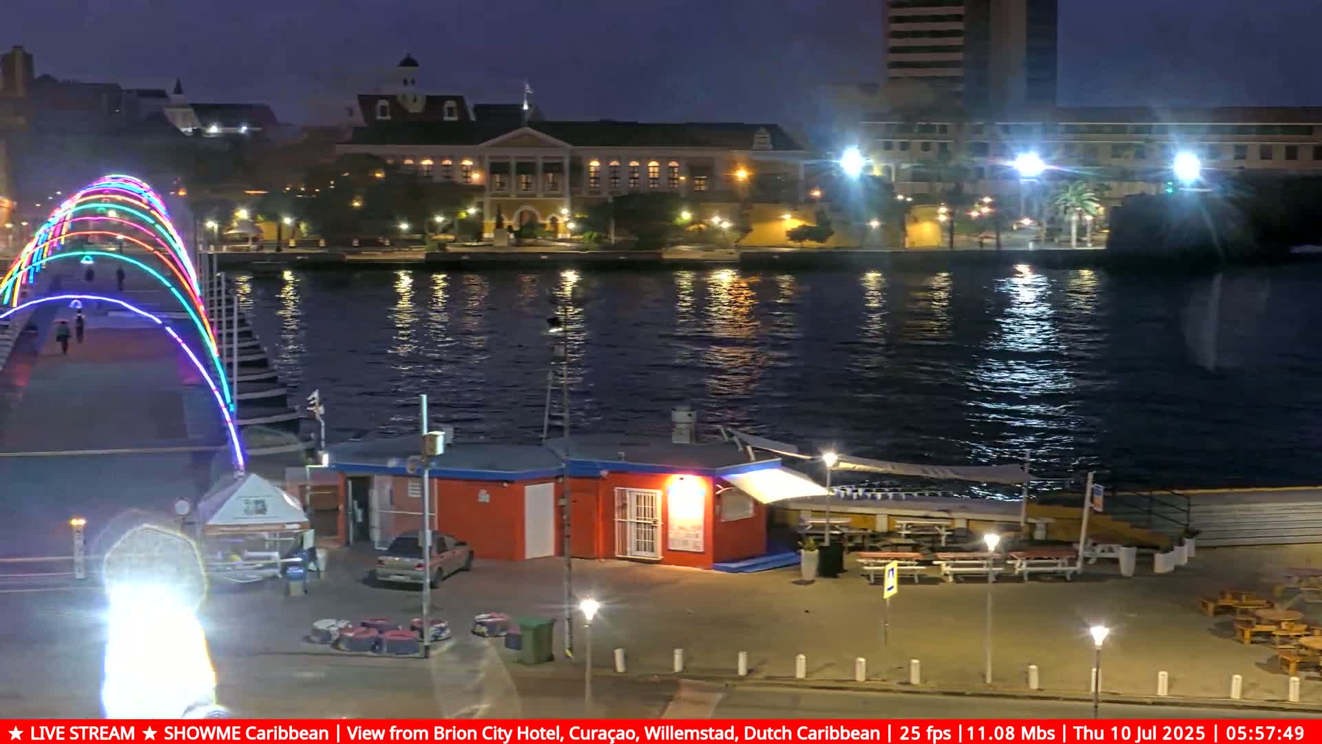 Willemstad City & The  Old Swinging  Bridge/ Queen Emma Bridge Live Cam -  Willemstad, Curacao, Netherland