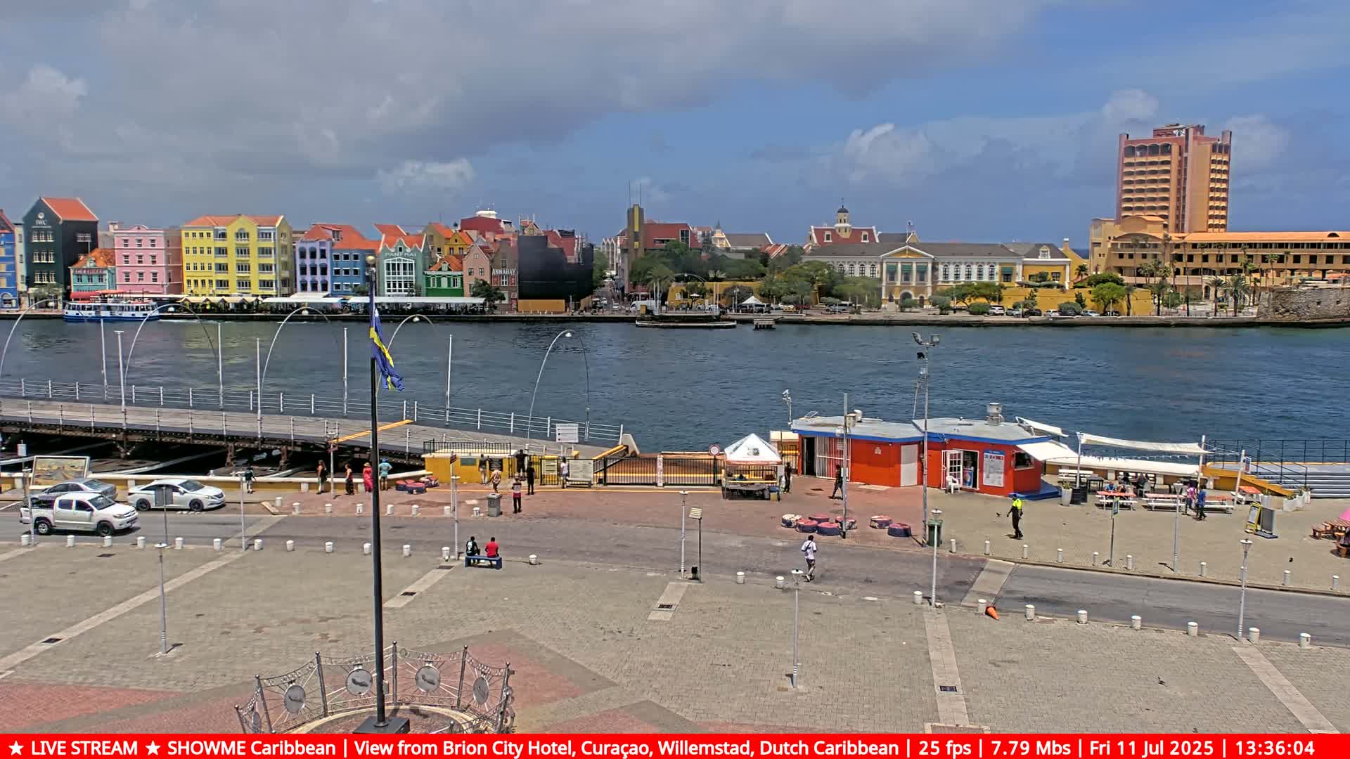 Willemstad City & The  Old Swinging  Bridge/ Queen Emma Bridge Live Cam -  Willemstad, Curacao, Netherland
