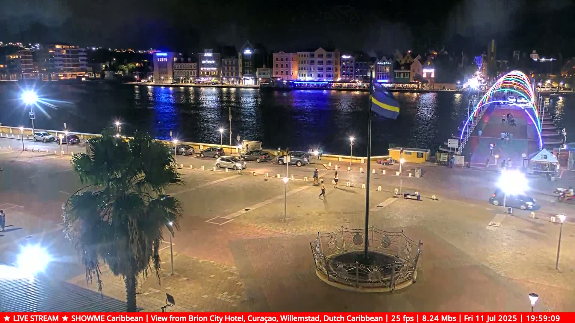 Willemstad City & The  Old Swinging  Bridge/ Queen Emma Bridge Live Cam -  Willemstad, Curacao, Netherland