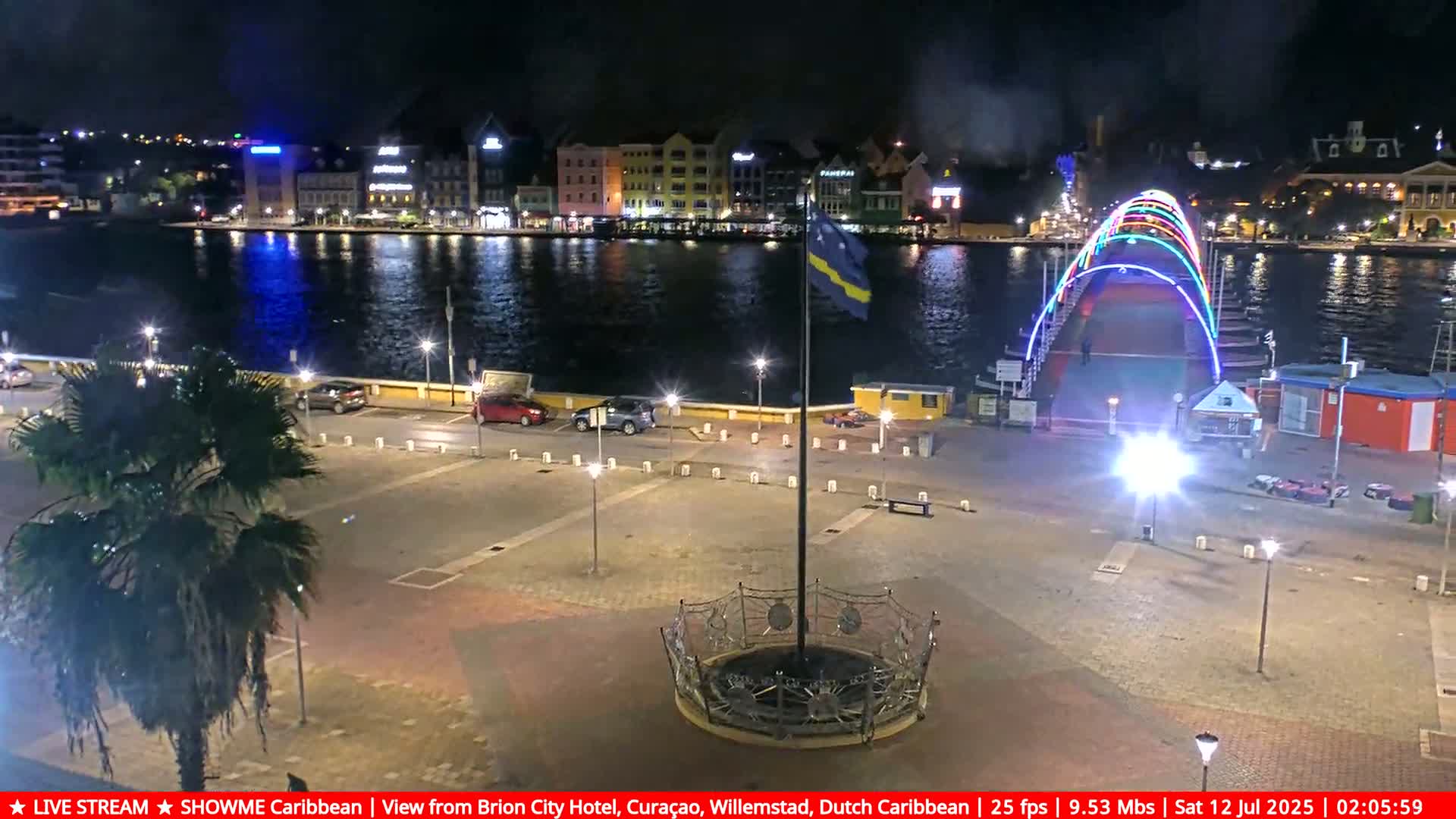 Willemstad City & The  Old Swinging  Bridge/ Queen Emma Bridge Live Cam -  Willemstad, Curacao, Netherland