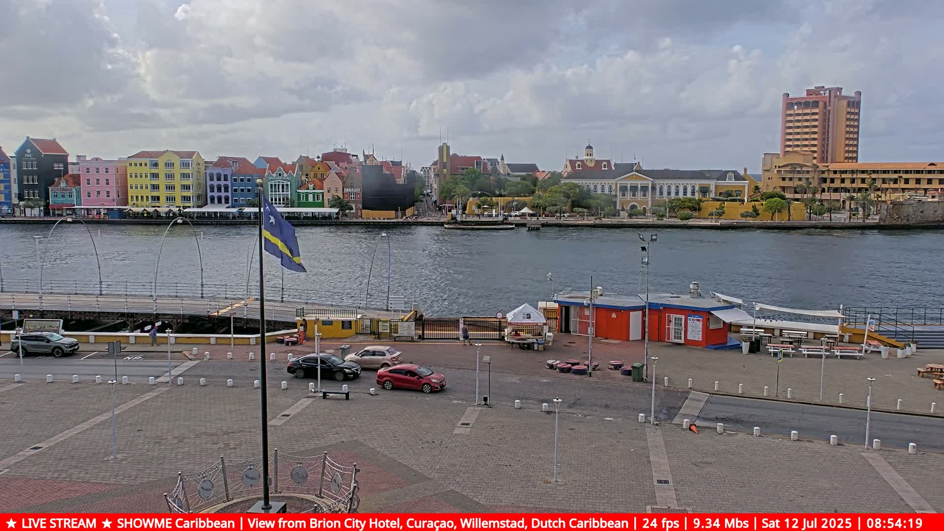 Willemstad City & The  Old Swinging  Bridge/ Queen Emma Bridge Live Cam -  Willemstad, Curacao, Netherland
