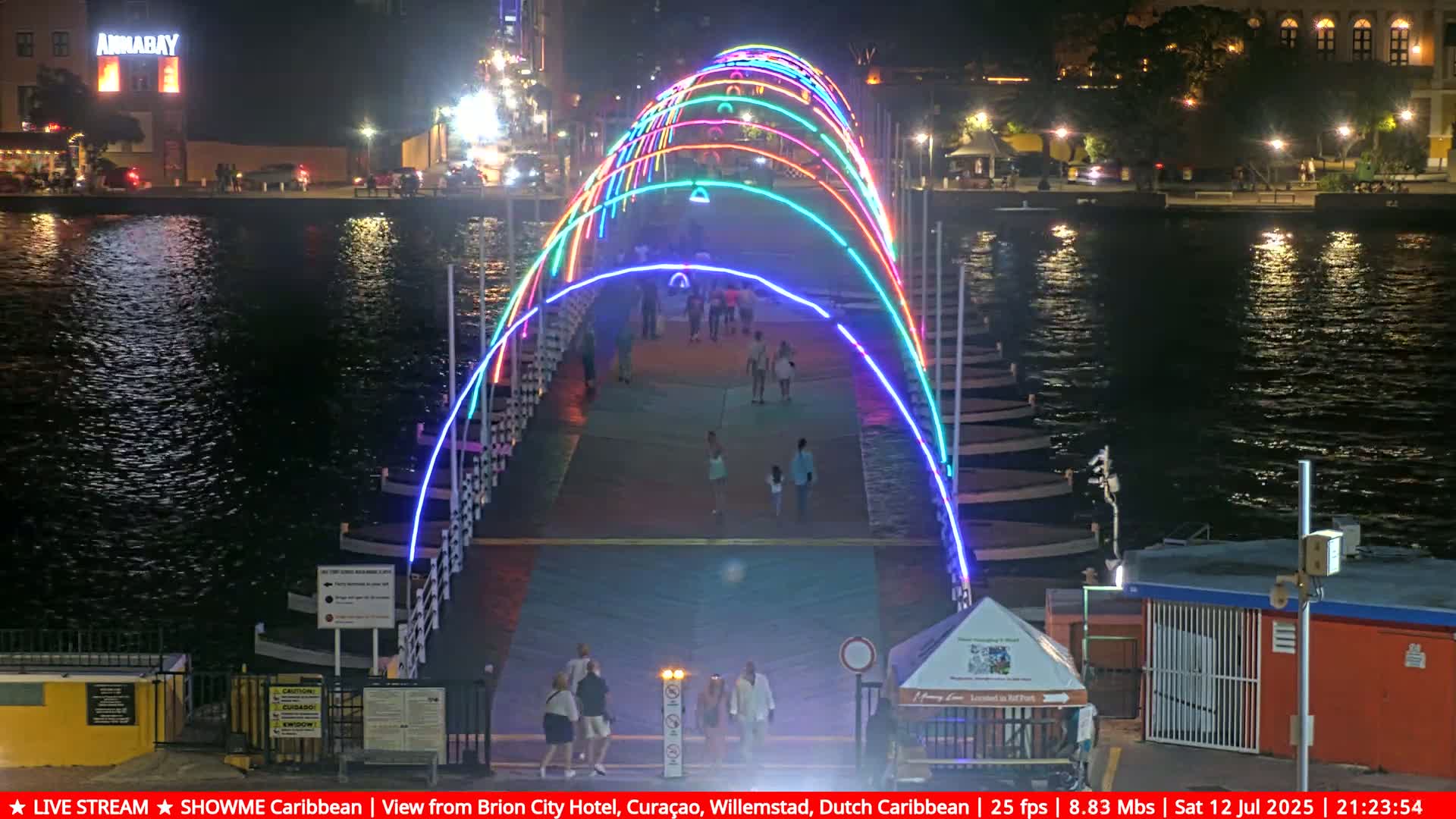 Willemstad City & The  Old Swinging  Bridge/ Queen Emma Bridge Live Cam -  Willemstad, Curacao, Netherland