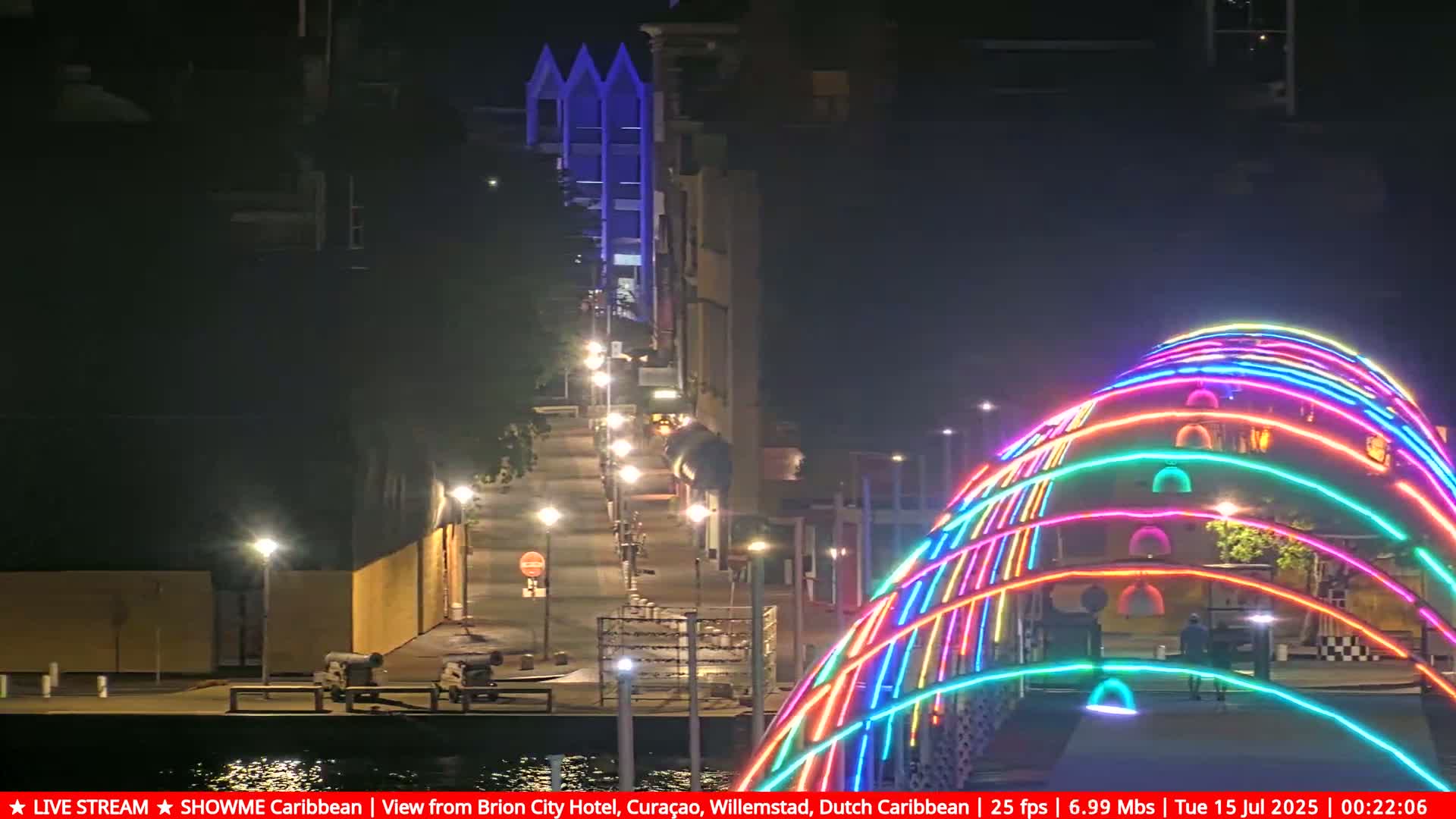 Willemstad City & The  Old Swinging  Bridge/ Queen Emma Bridge Live Cam -  Willemstad, Curacao, Netherland