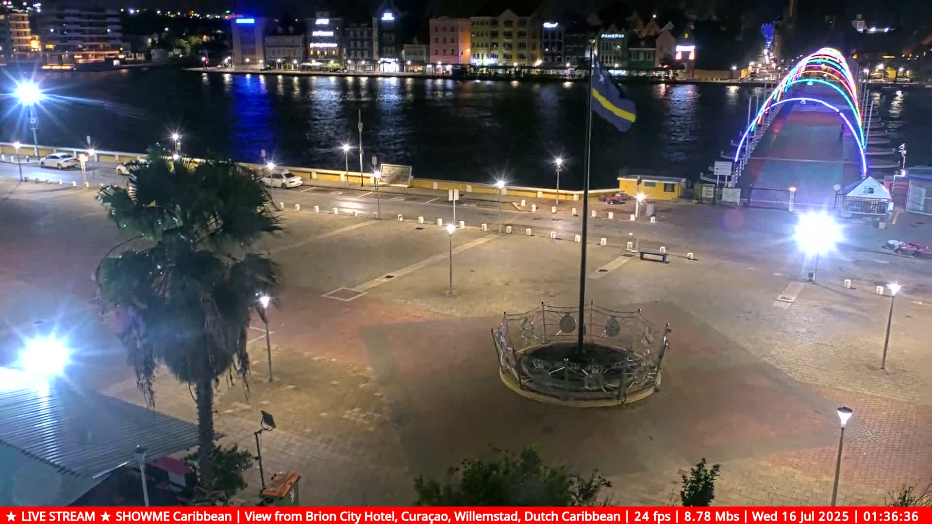 Willemstad City & The  Old Swinging  Bridge/ Queen Emma Bridge Live Cam -  Willemstad, Curacao, Netherland
