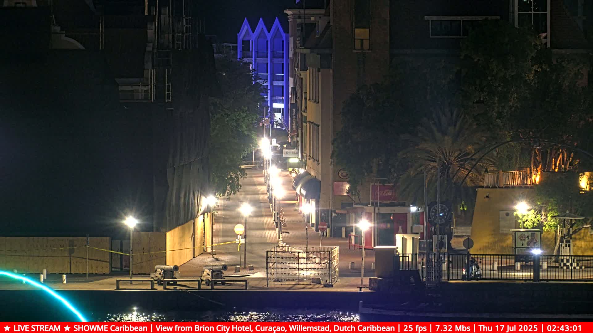 Willemstad City & The  Old Swinging  Bridge/ Queen Emma Bridge Live Cam -  Willemstad, Curacao, Netherland
