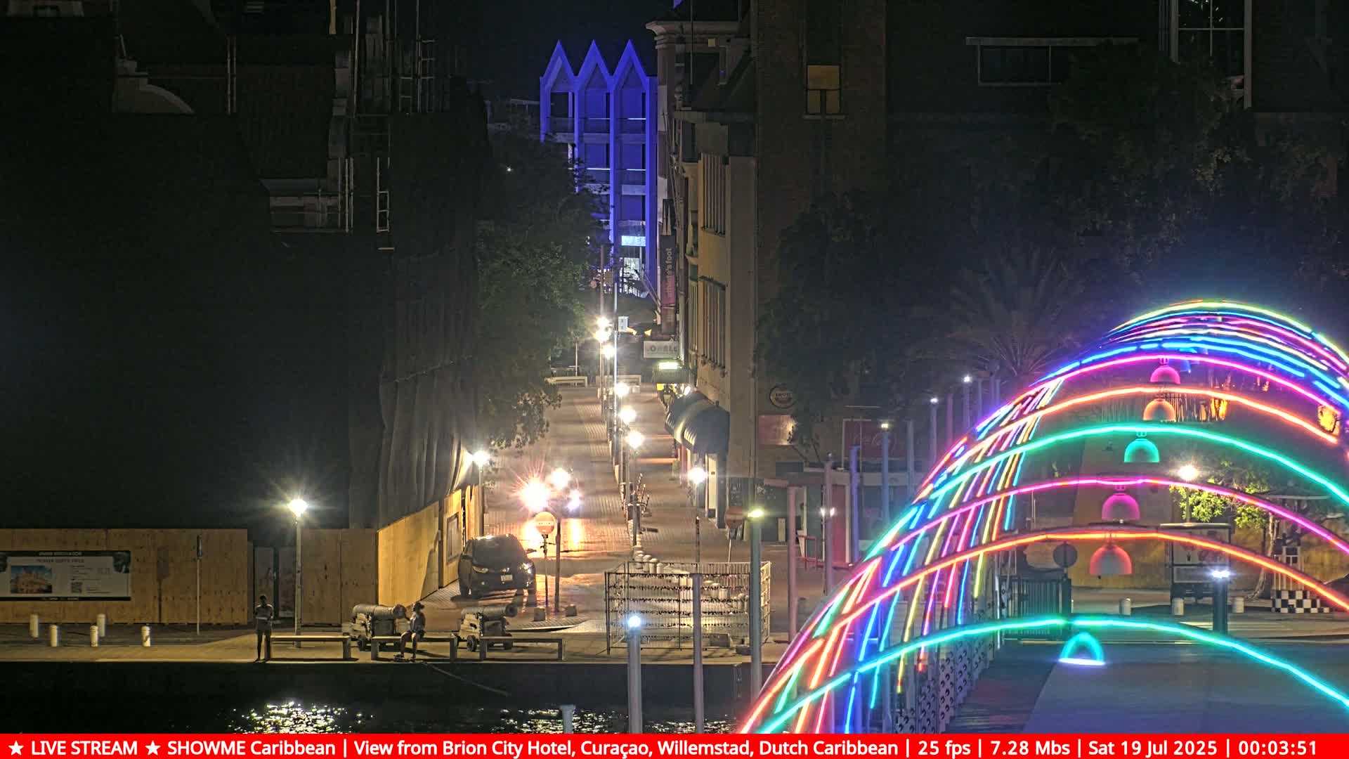 Willemstad City & The  Old Swinging  Bridge/ Queen Emma Bridge Live Cam -  Willemstad, Curacao, Netherland