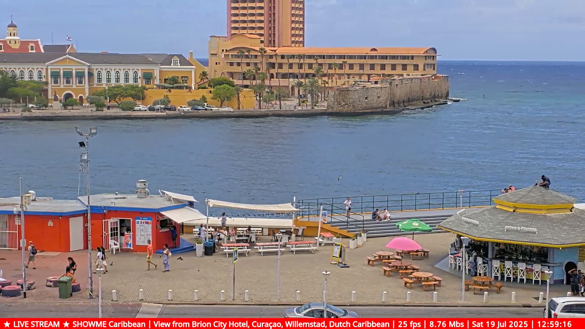 Willemstad City & The  Old Swinging  Bridge/ Queen Emma Bridge Live Cam -  Willemstad, Curacao, Netherland