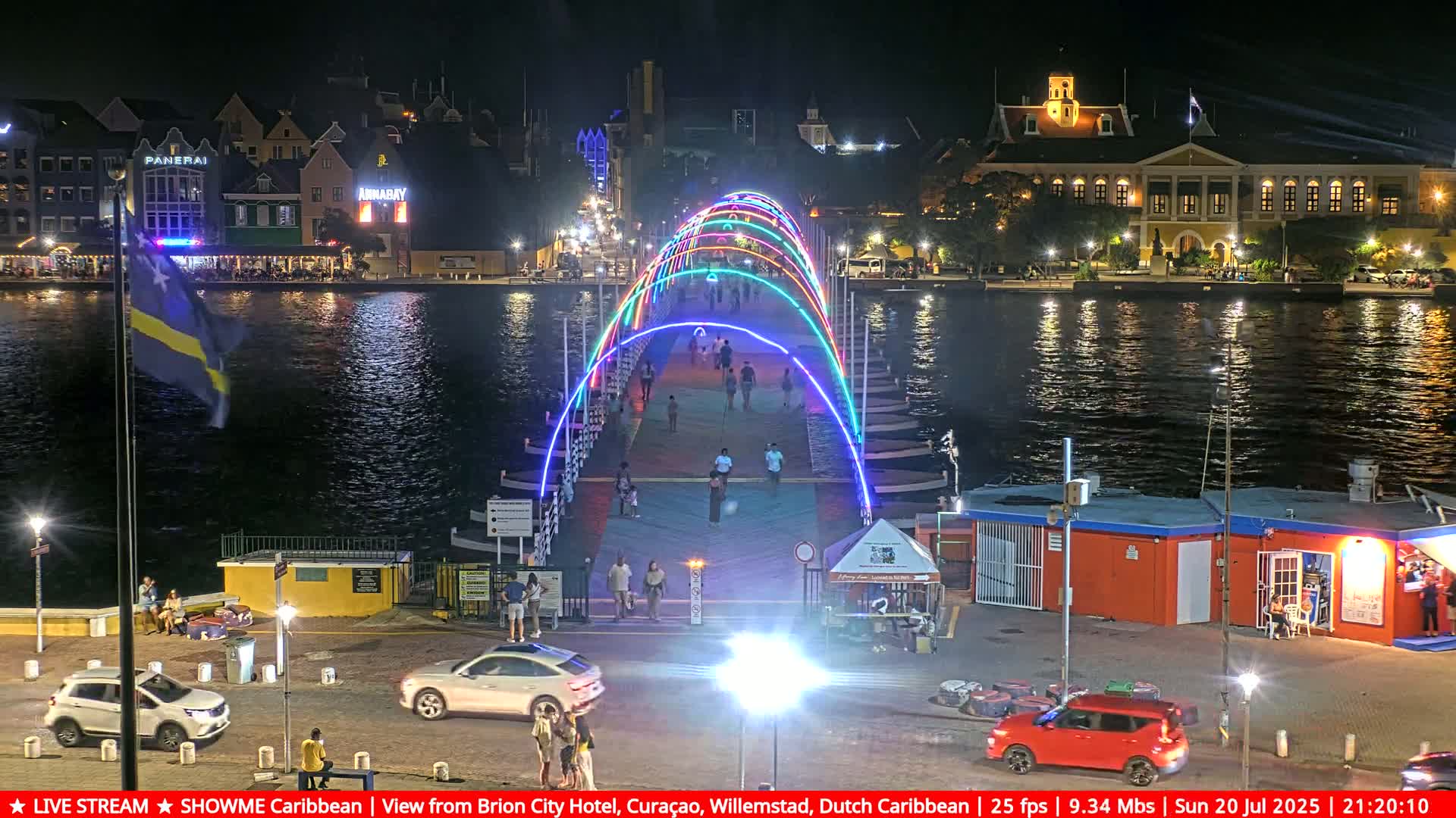 Willemstad City & The  Old Swinging  Bridge/ Queen Emma Bridge Live Cam -  Willemstad, Curacao, Netherland
