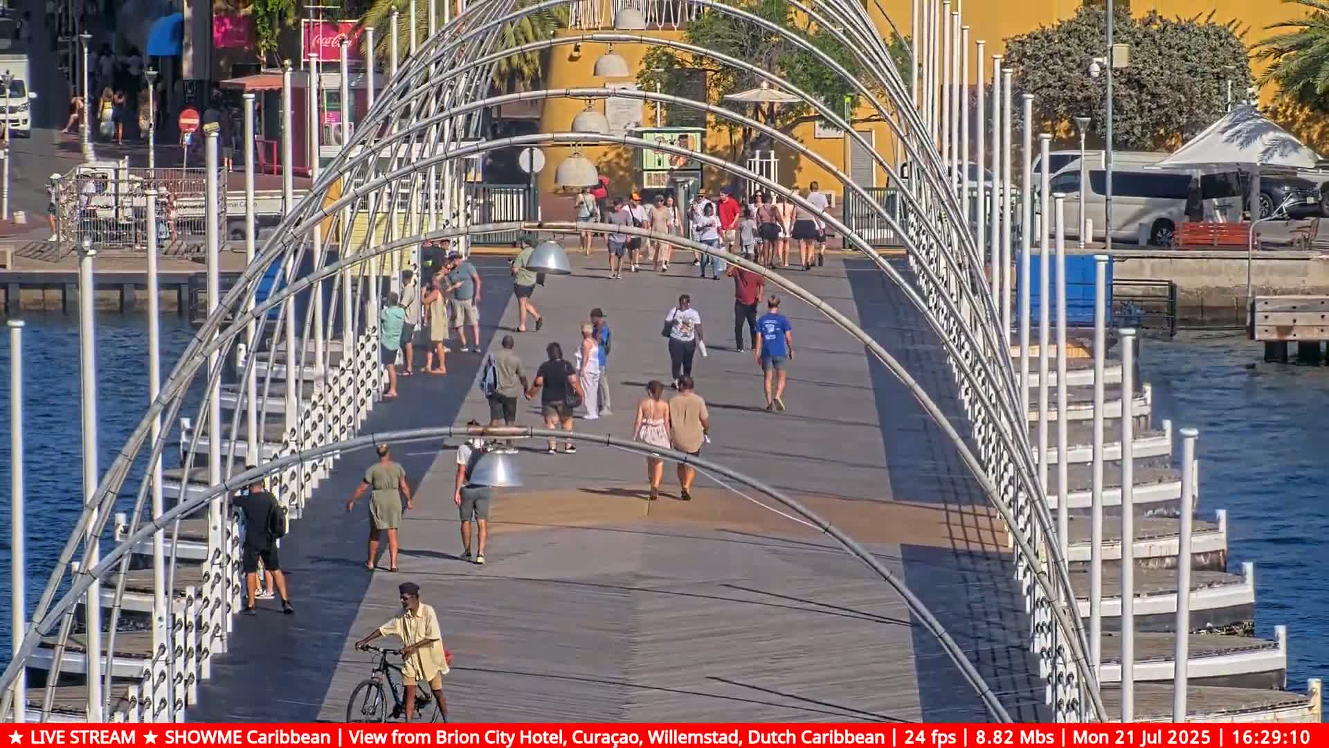 Willemstad City & The  Old Swinging  Bridge/ Queen Emma Bridge Live Cam -  Willemstad, Curacao, Netherland