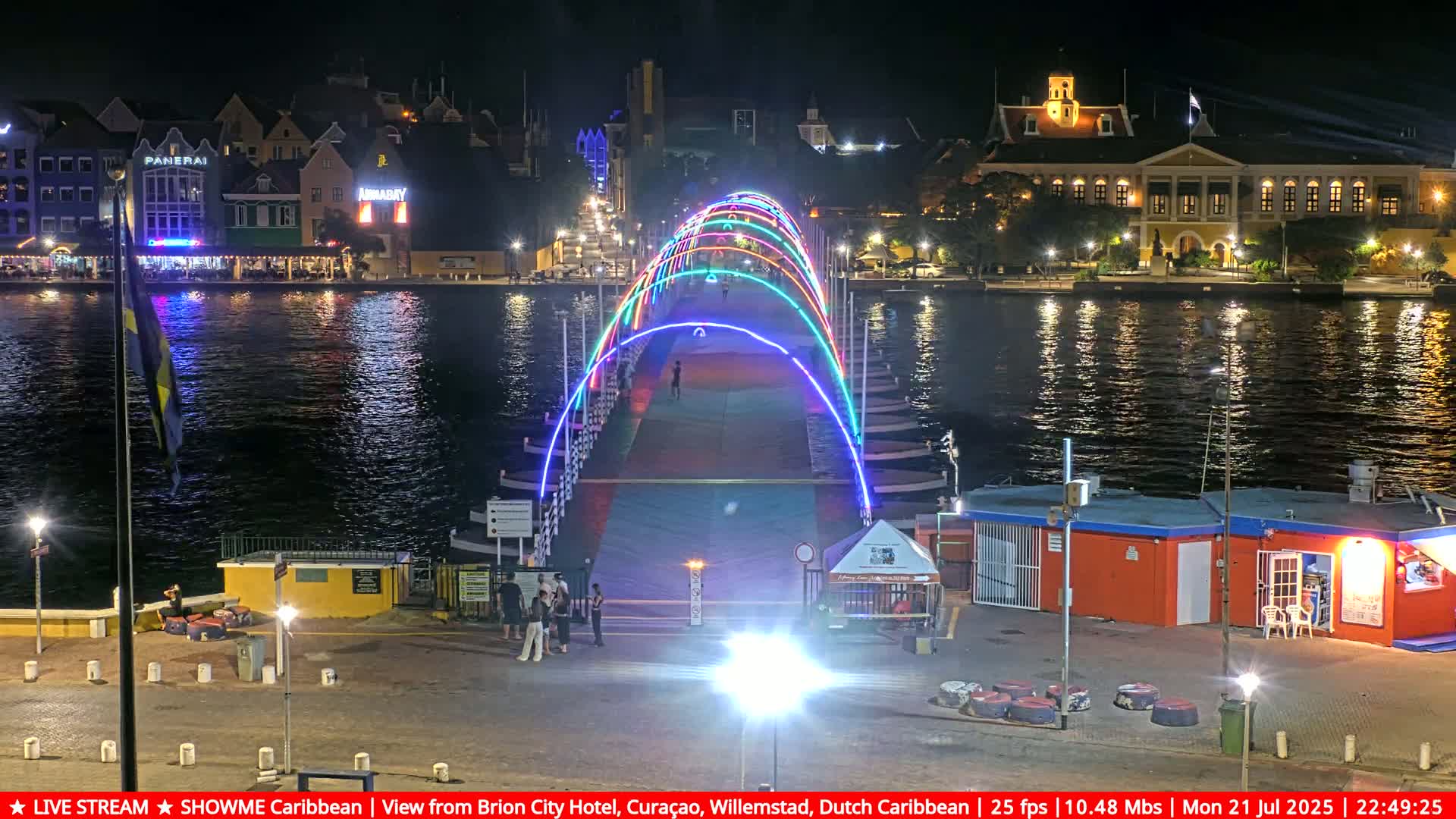 Willemstad City & The  Old Swinging  Bridge/ Queen Emma Bridge Live Cam -  Willemstad, Curacao, Netherland