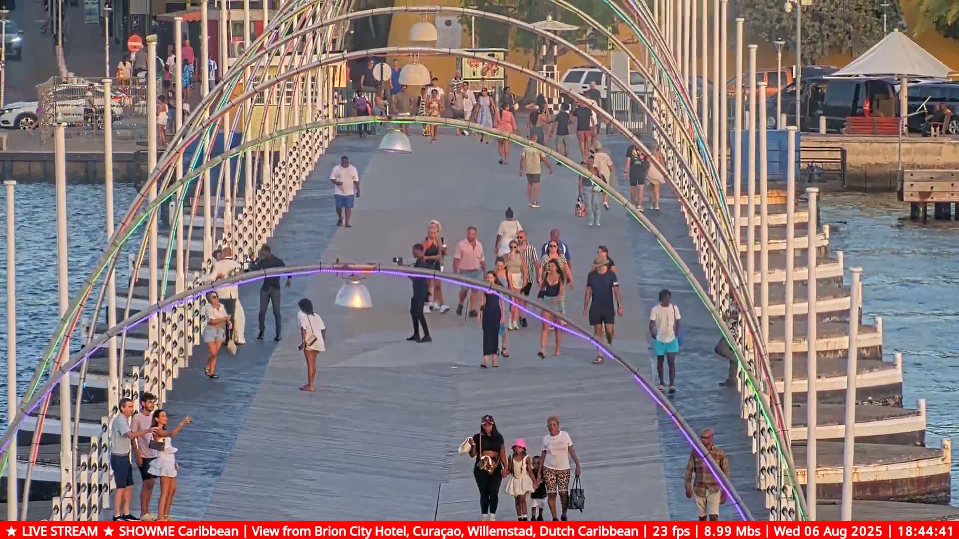 Willemstad City & The  Old Swinging  Bridge/ Queen Emma Bridge Live Cam -  Willemstad, Curacao, Netherland