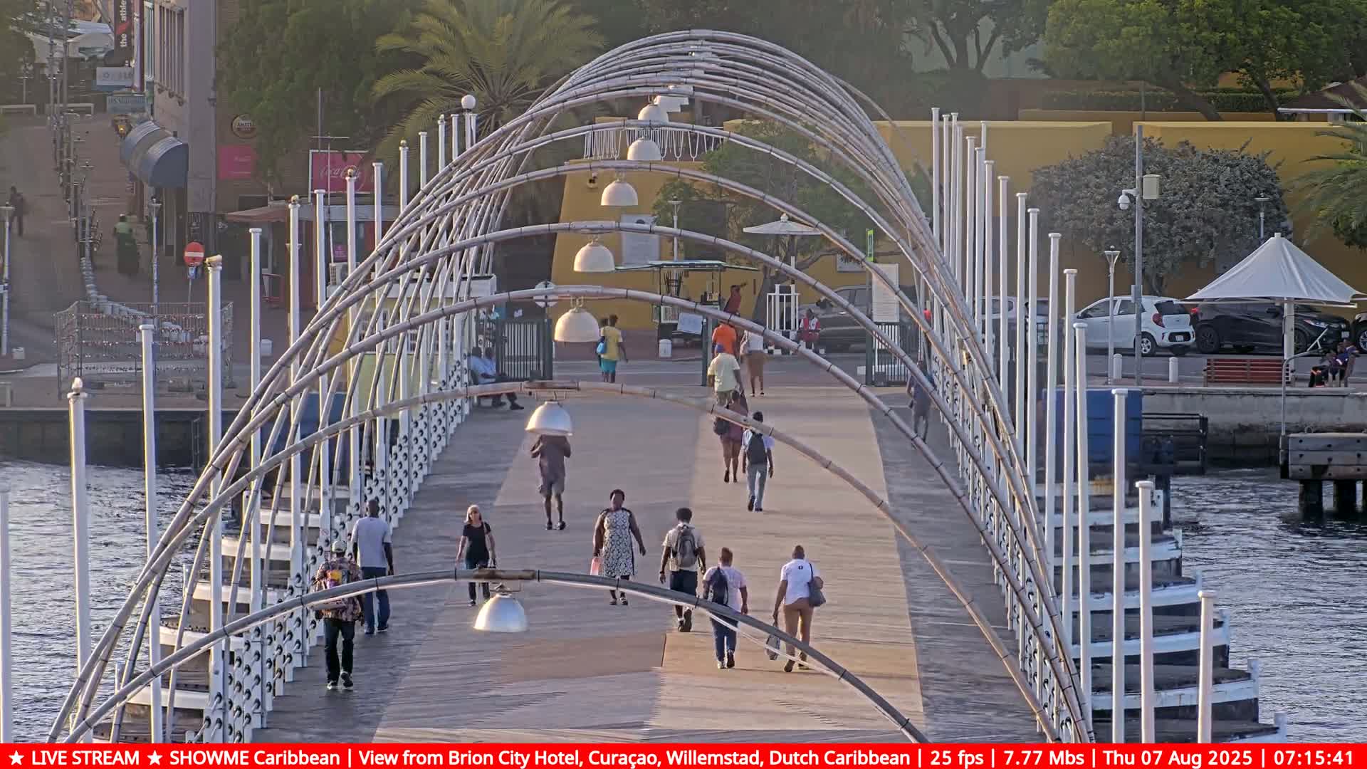 Willemstad City & The  Old Swinging  Bridge/ Queen Emma Bridge Live Cam -  Willemstad, Curacao, Netherland
