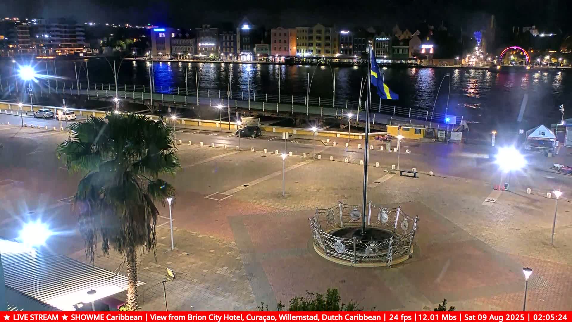 Willemstad City & The  Old Swinging  Bridge/ Queen Emma Bridge Live Cam -  Willemstad, Curacao, Netherland