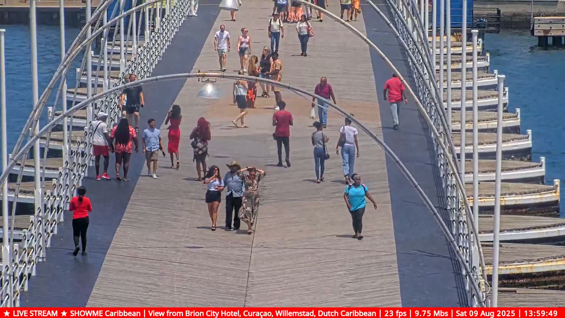 Willemstad City & The  Old Swinging  Bridge/ Queen Emma Bridge Live Cam -  Willemstad, Curacao, Netherland