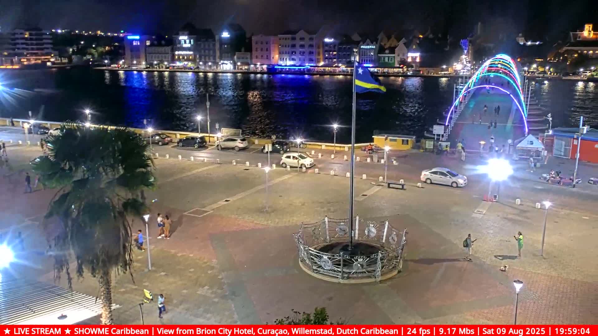 Willemstad City & The  Old Swinging  Bridge/ Queen Emma Bridge Live Cam -  Willemstad, Curacao, Netherland