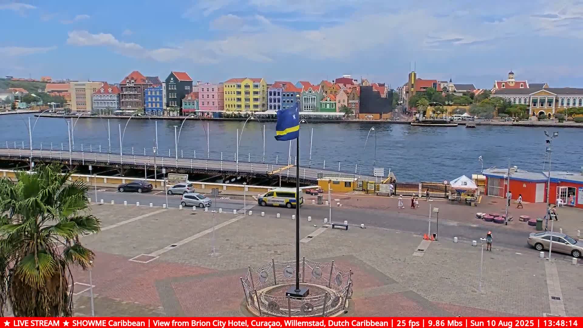 Willemstad City & The  Old Swinging  Bridge/ Queen Emma Bridge Live Cam -  Willemstad, Curacao, Netherland