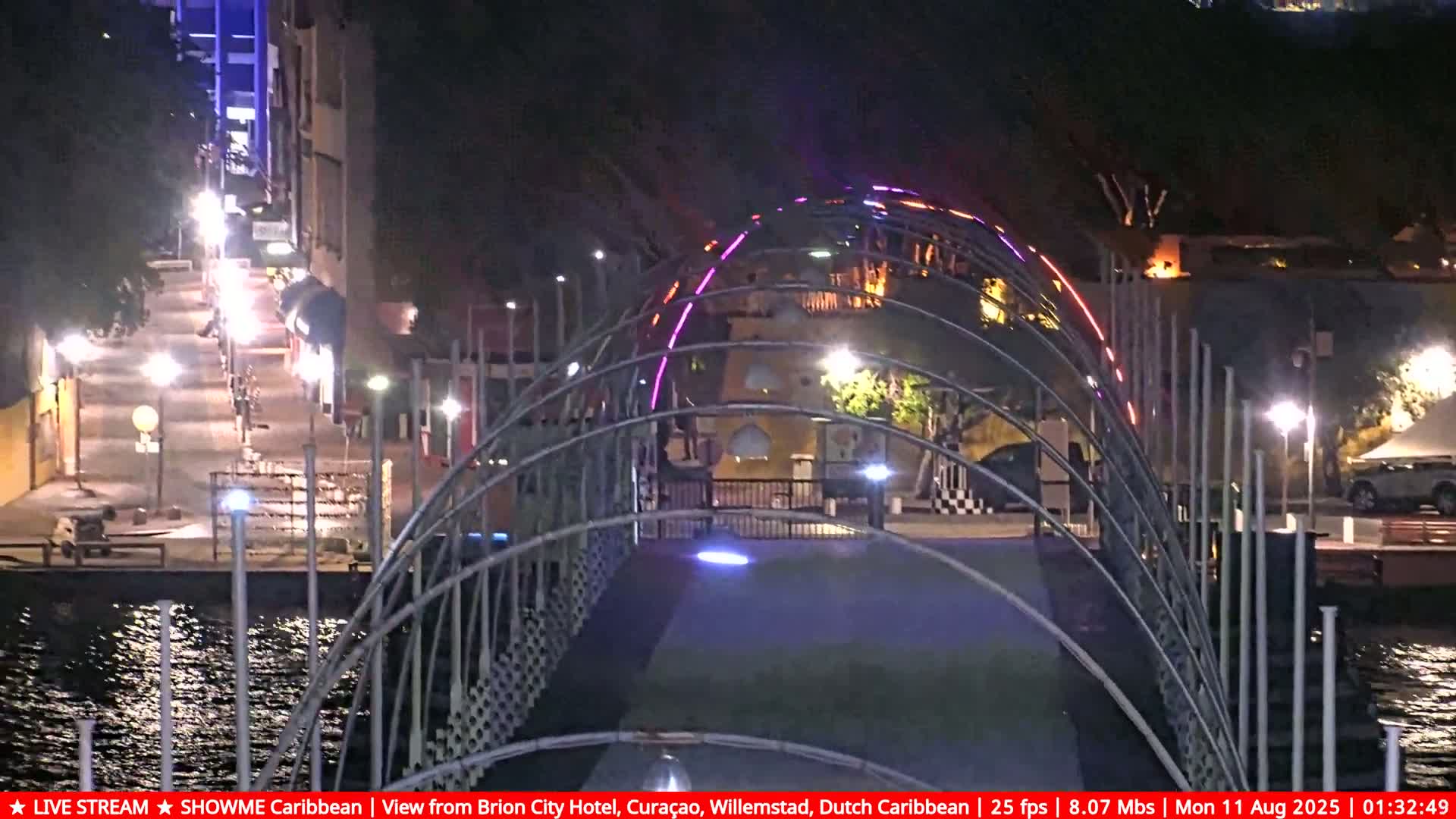 Willemstad City & The  Old Swinging  Bridge/ Queen Emma Bridge Live Cam -  Willemstad, Curacao, Netherland