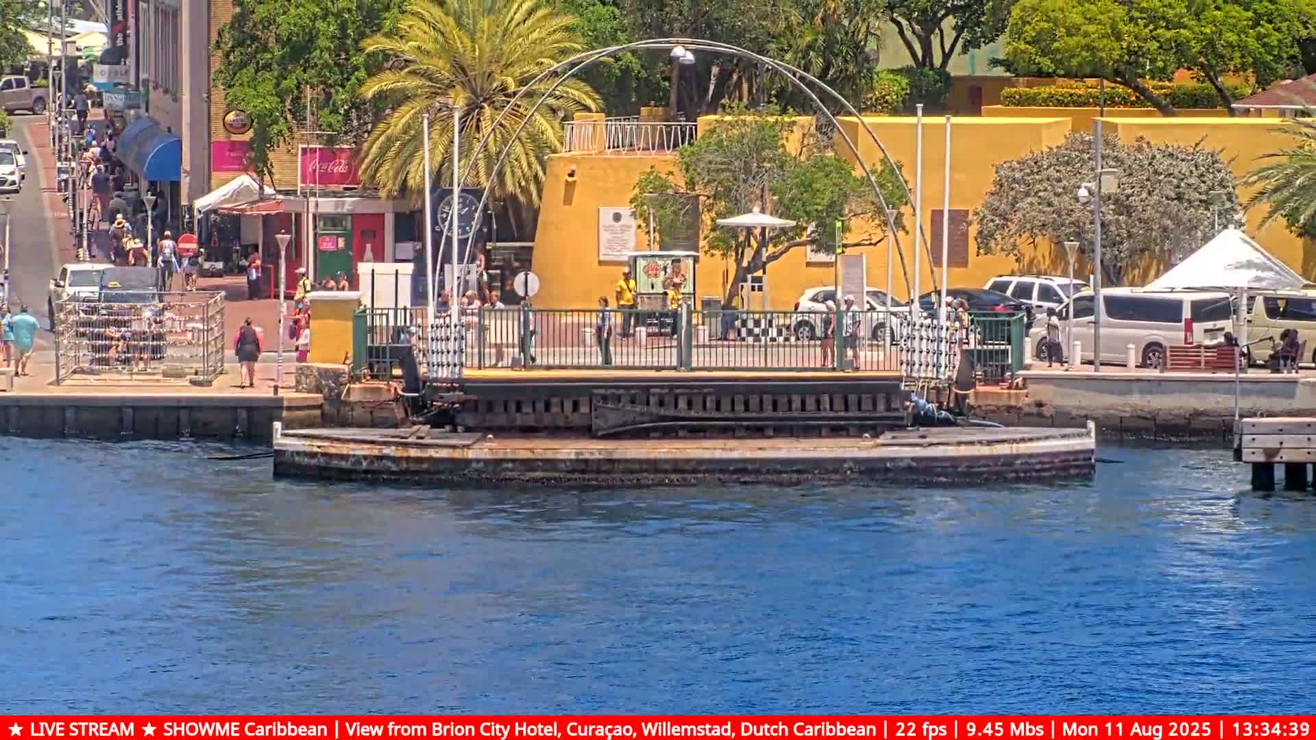 Willemstad City & The  Old Swinging  Bridge/ Queen Emma Bridge Live Cam -  Willemstad, Curacao, Netherland