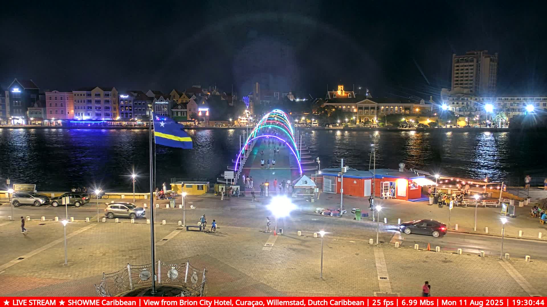 Willemstad City & The  Old Swinging  Bridge/ Queen Emma Bridge Live Cam -  Willemstad, Curacao, Netherland