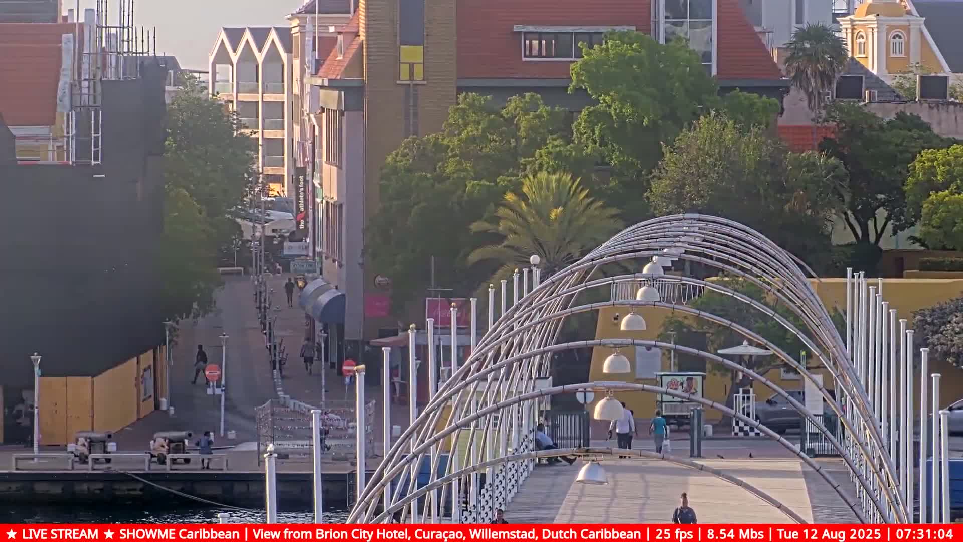 Willemstad City & The  Old Swinging  Bridge/ Queen Emma Bridge Live Cam -  Willemstad, Curacao, Netherland